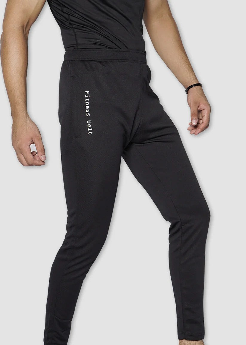 polyester Trousers in Jet black