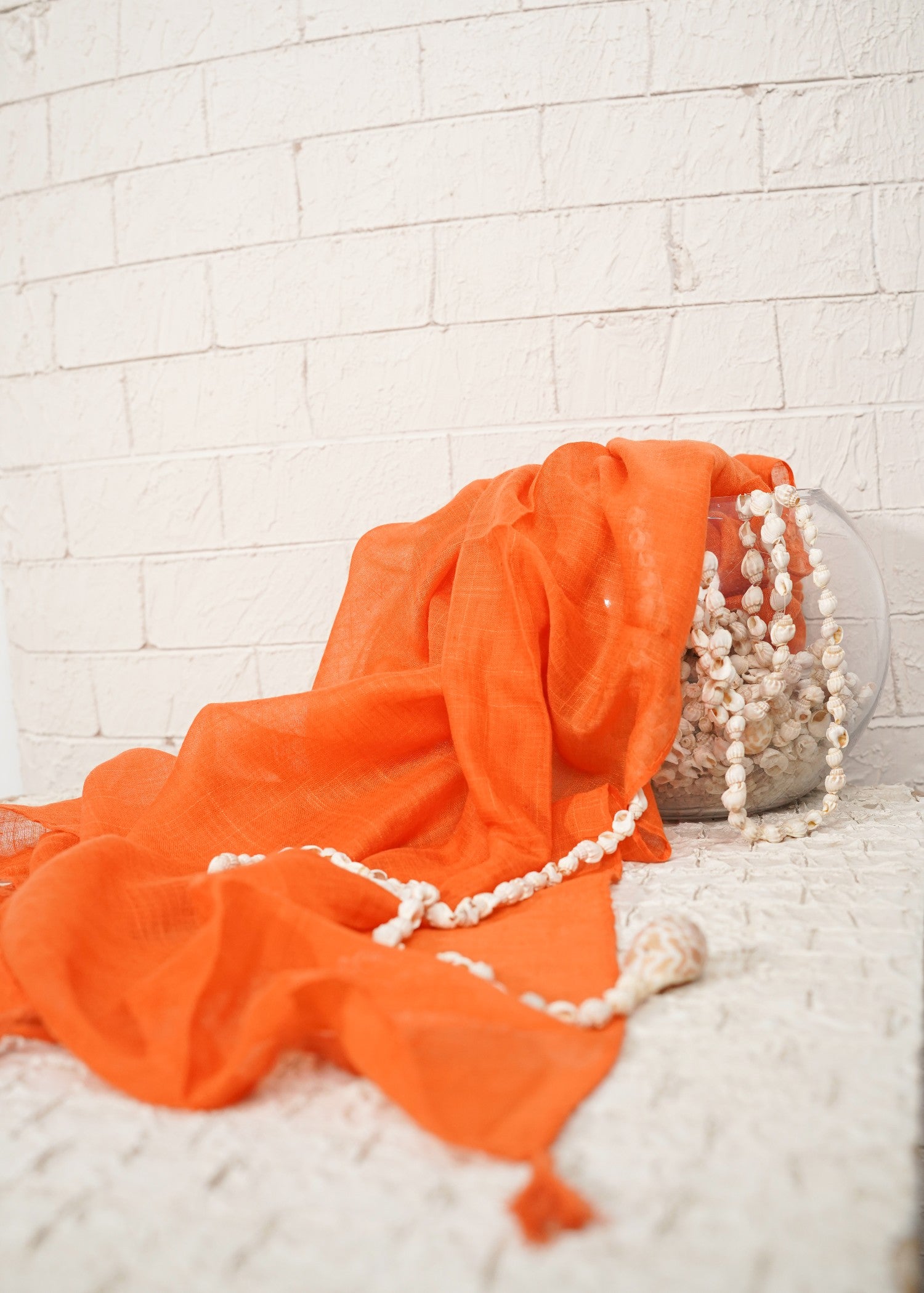 lawn Hijab in Sunset orange
