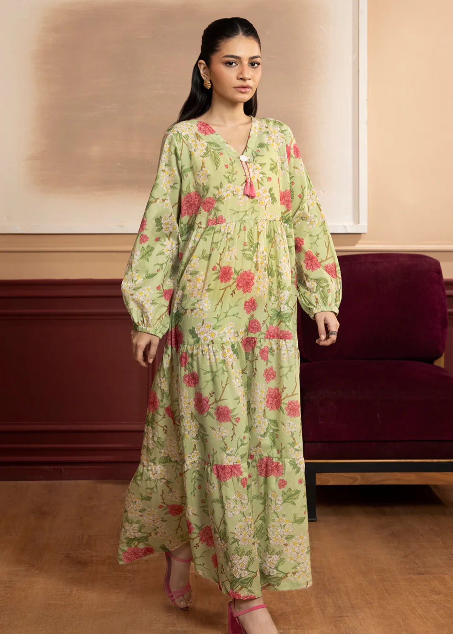 lawn Maxi in Apple green