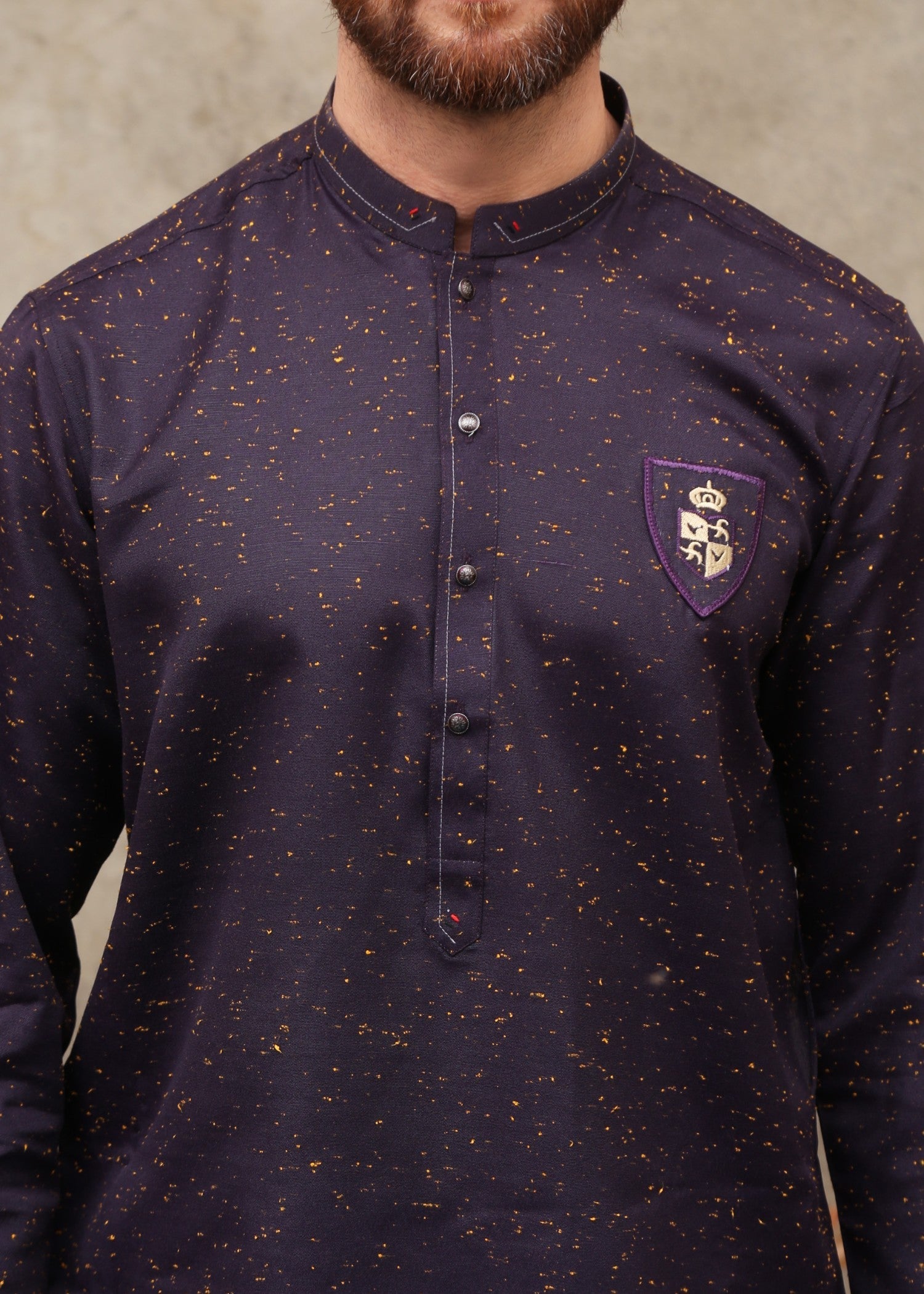 cotton Kurta in Purple by Maqsood Garments