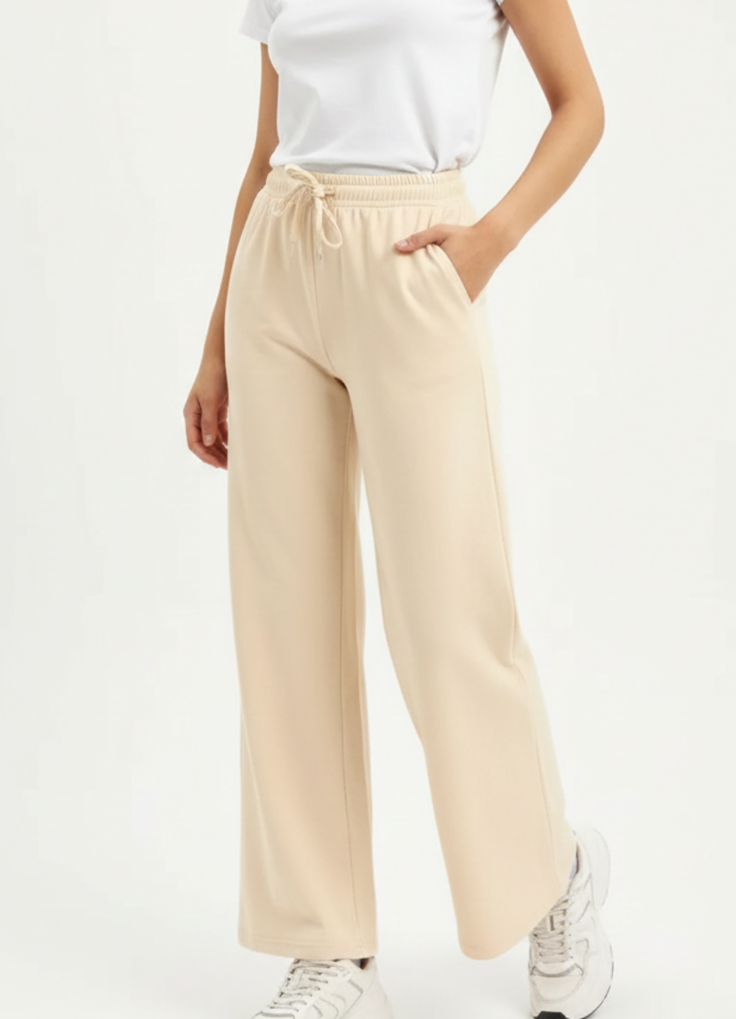 terry Trousers in Cream