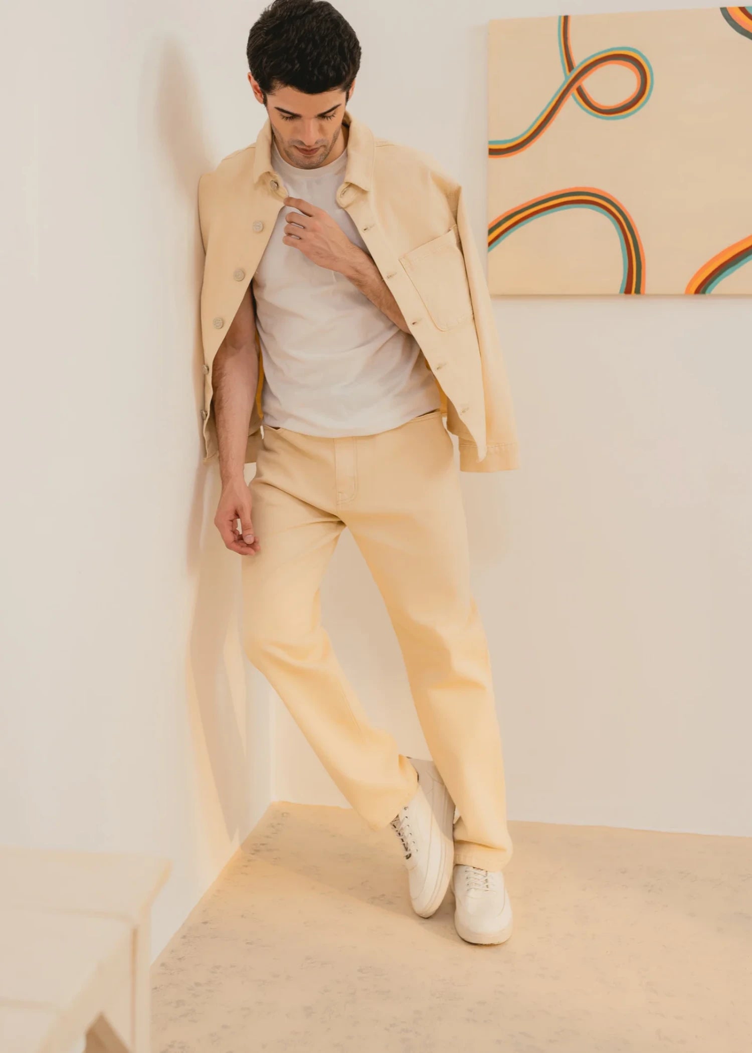stretch denim Jeans in Beige