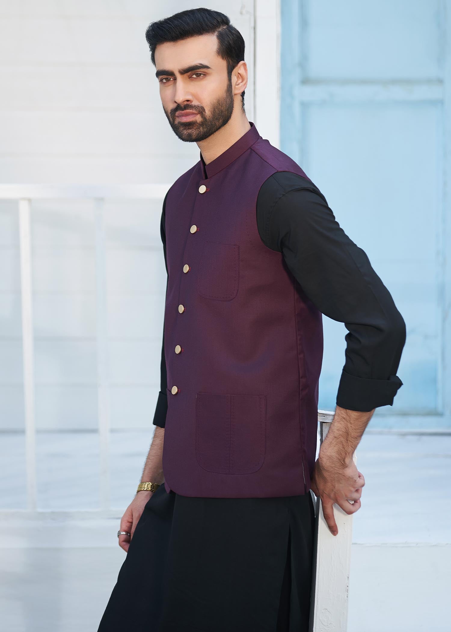 suiting Waistcoat in Burgundy