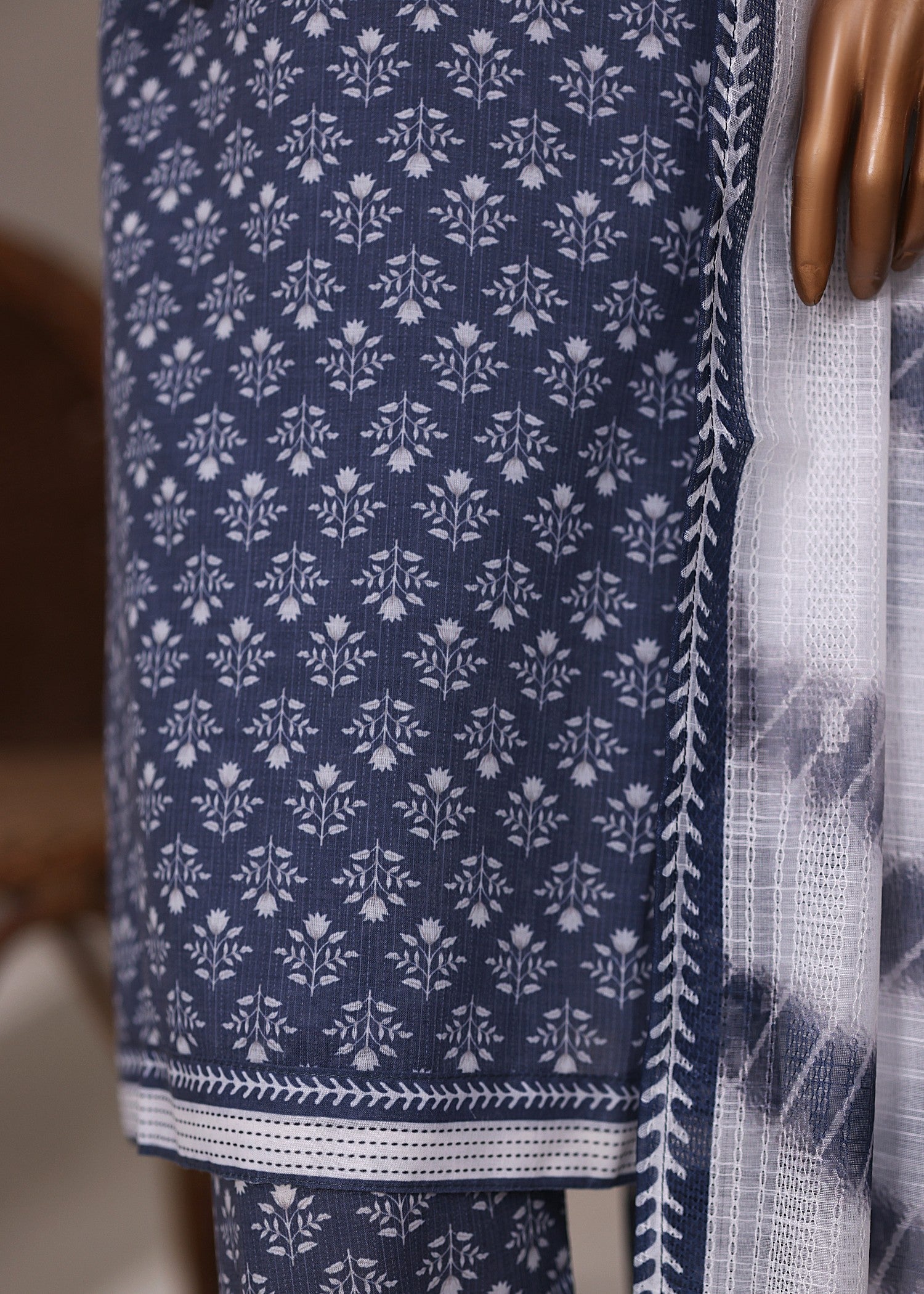 polycotton Kurta Set in Twilight blue