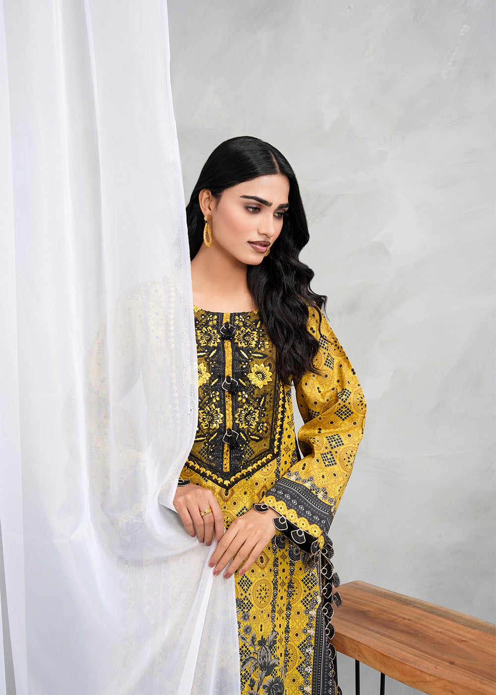 suiting Kurta Set in Mustard