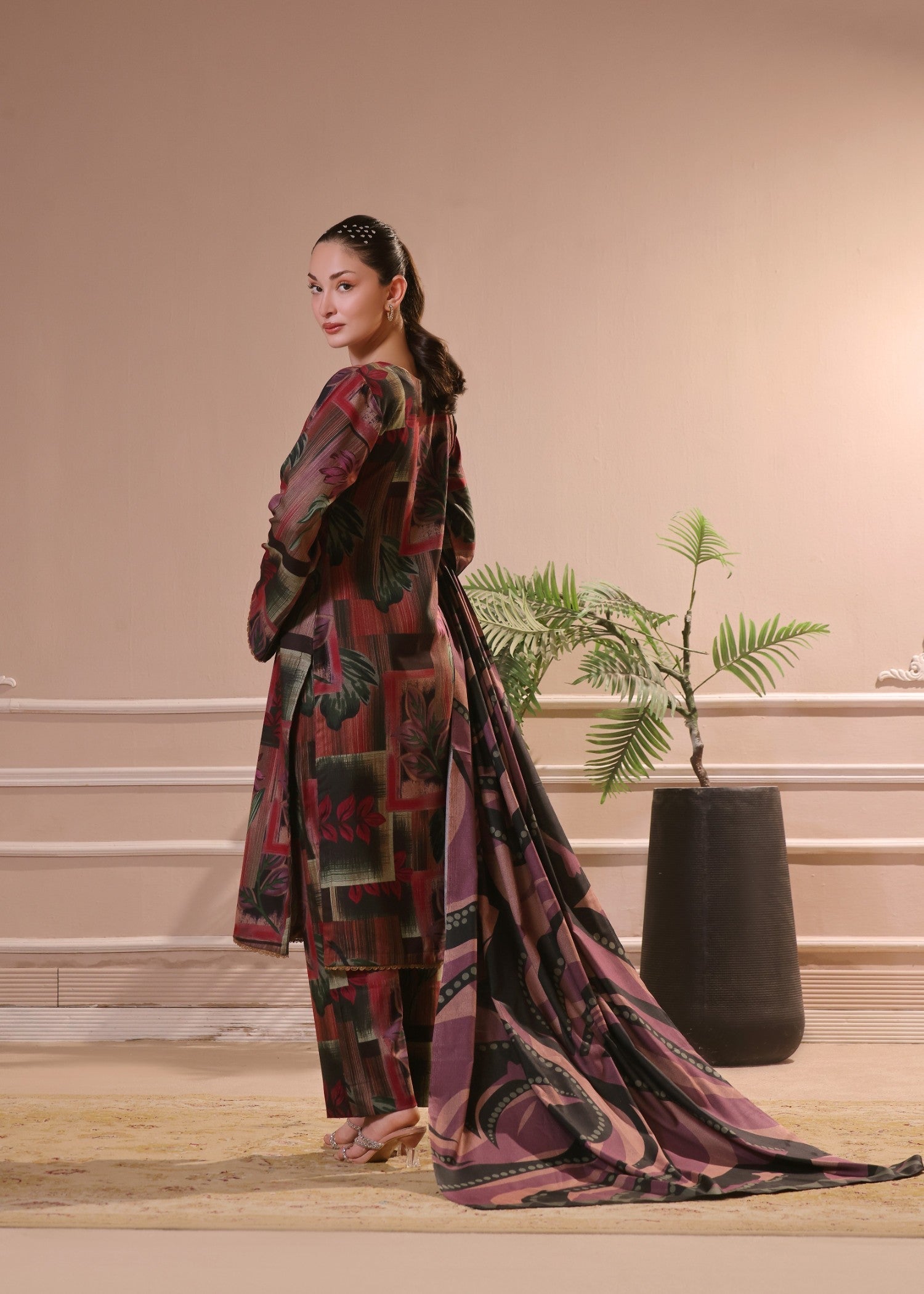 twill khaddar Unstitched in Multi