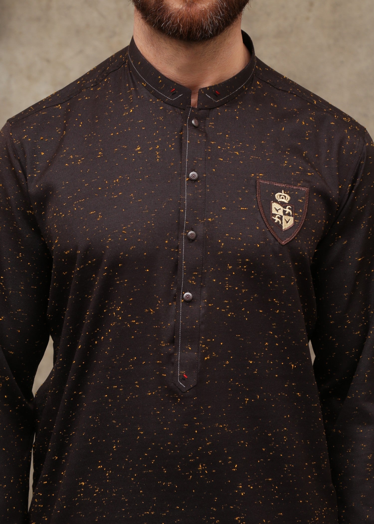 cotton Kurta in Brown by Maqsood Garments