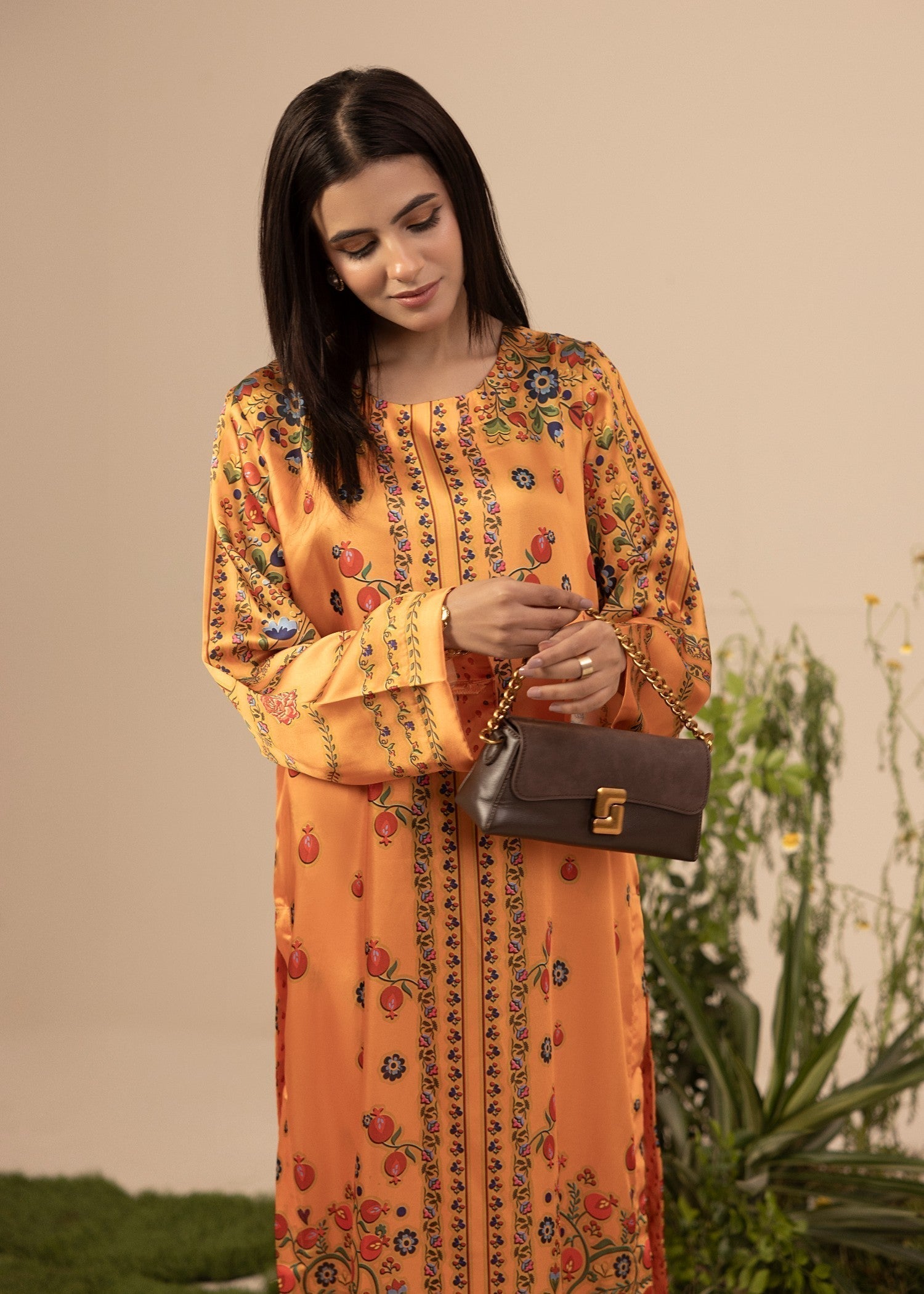 silk Co Ord Sets in Mustard