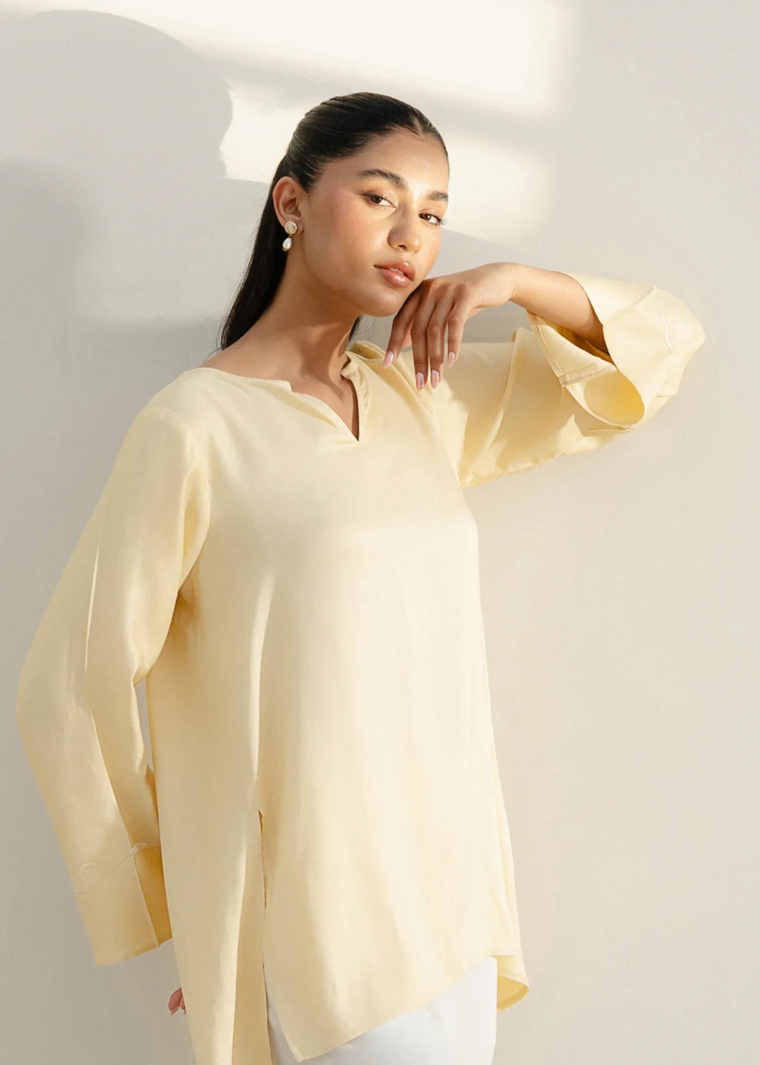 crepe Kurti in Butter