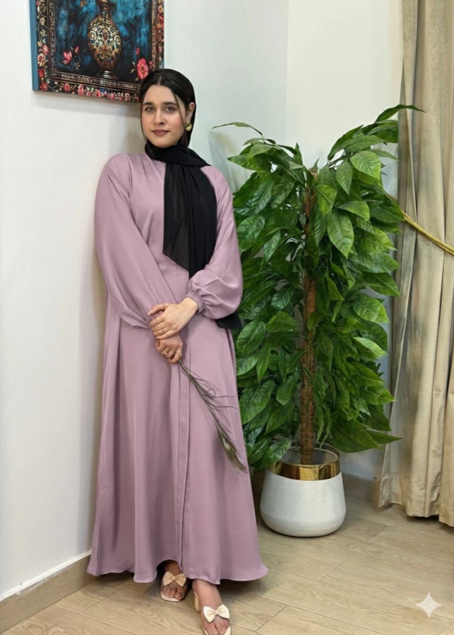 nidha Abaya in Thistle