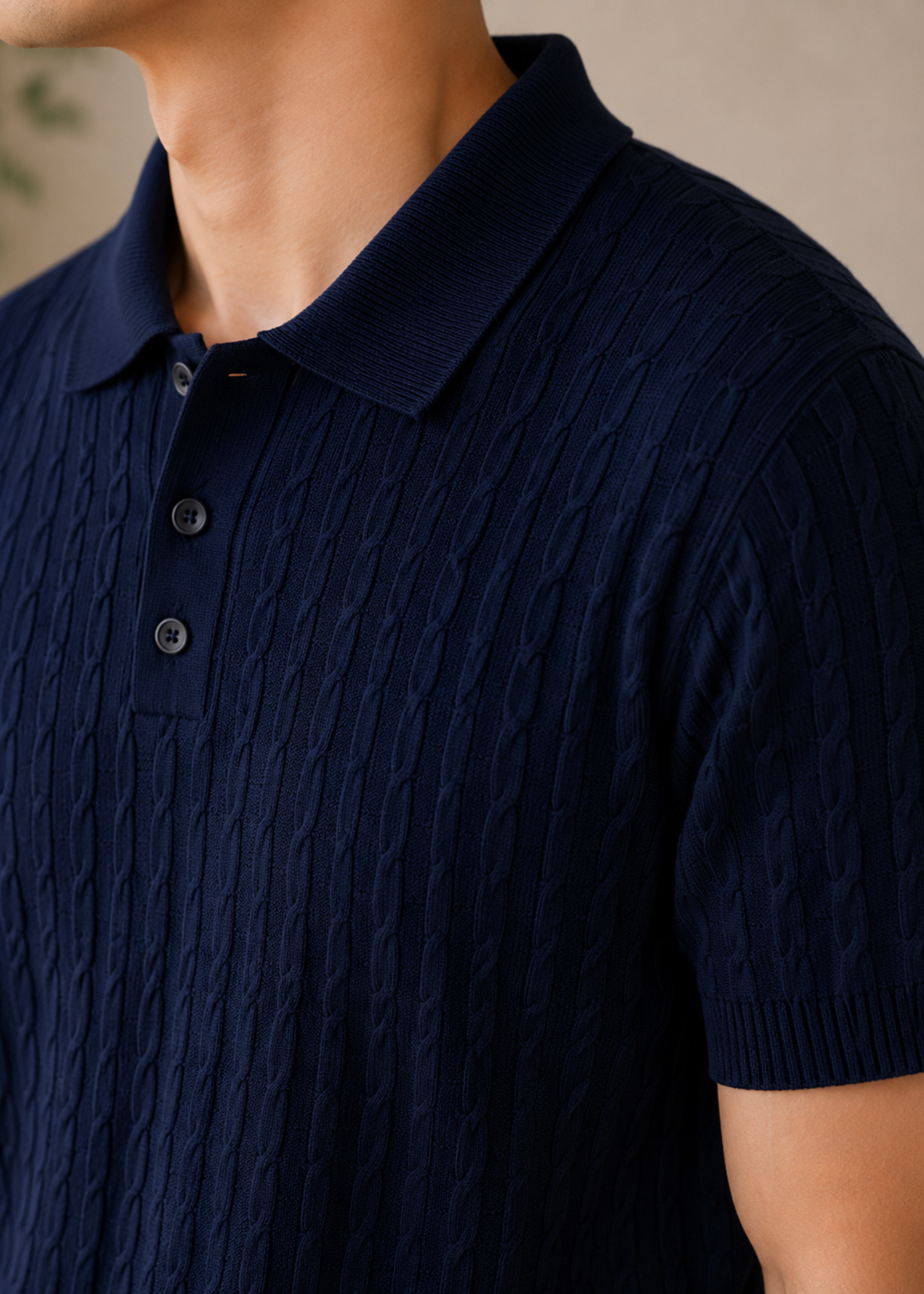cotton jersey Polo Shirt in Navy blue