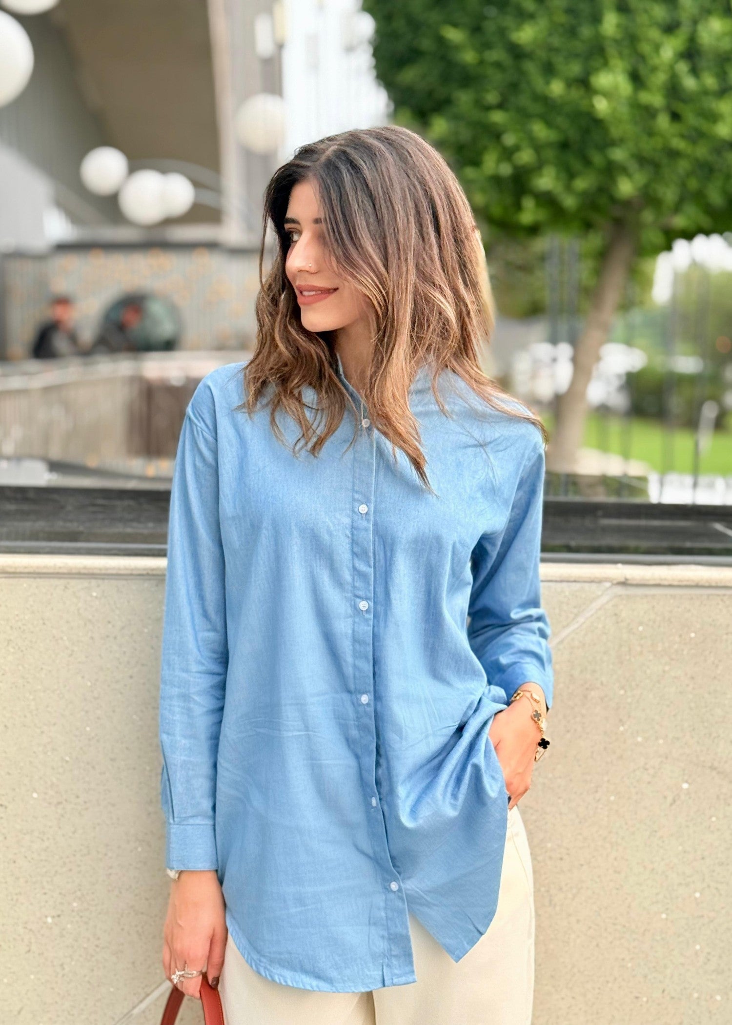 cotton Formal Shirt in Denim