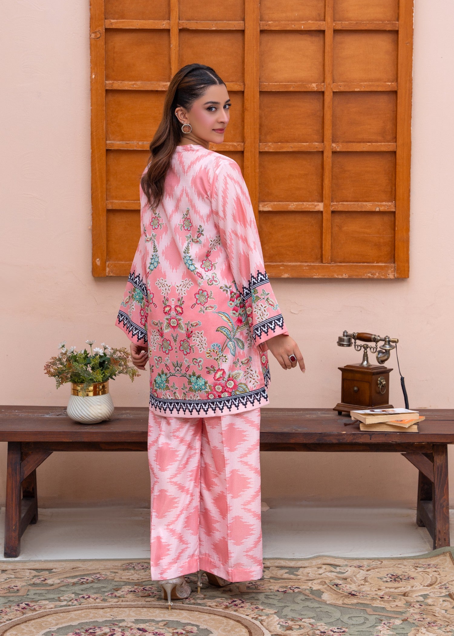 slub cambric Co Ord Sets in Hot pink red