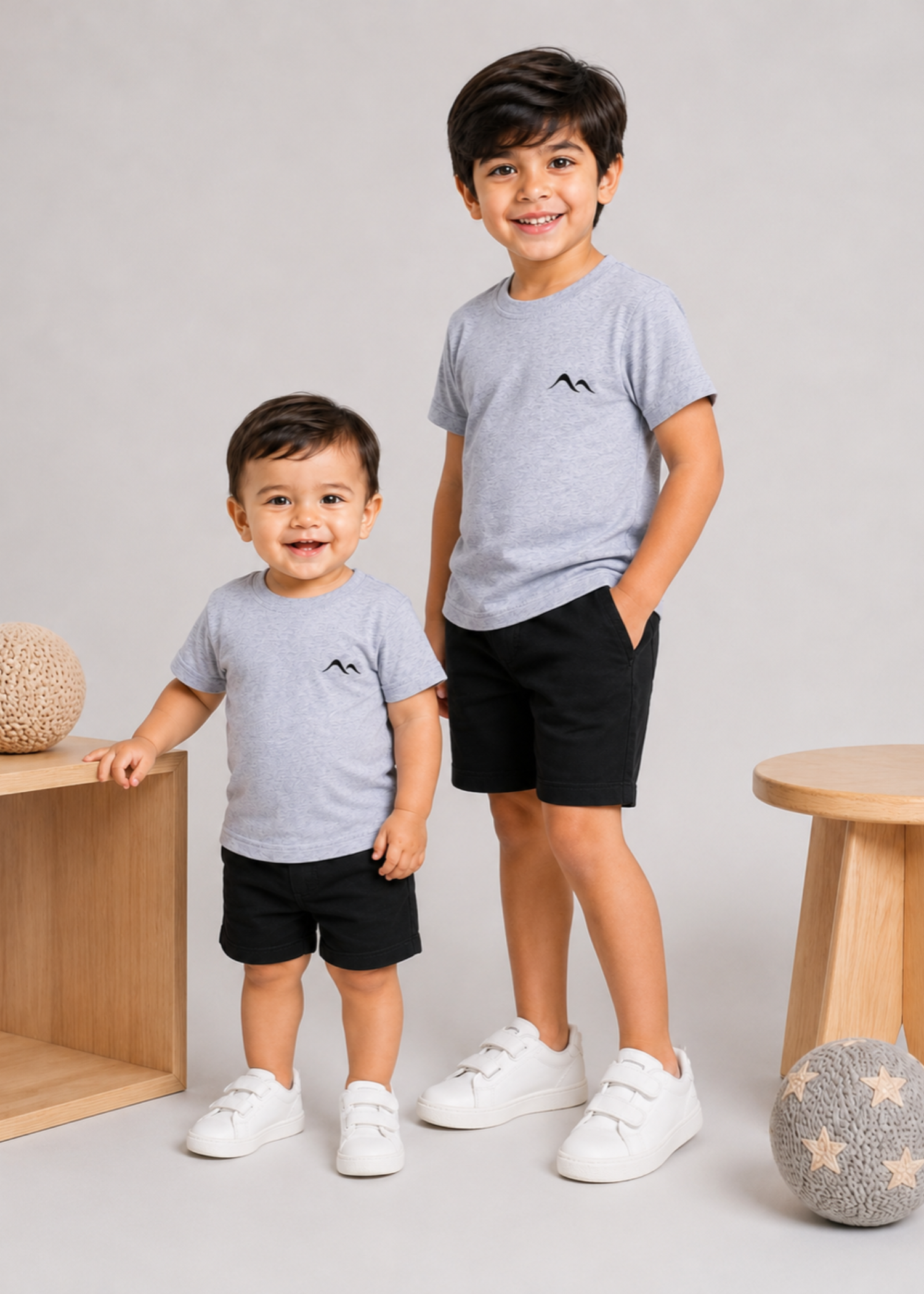 melange jersey knit T Shirt in Pastel grey