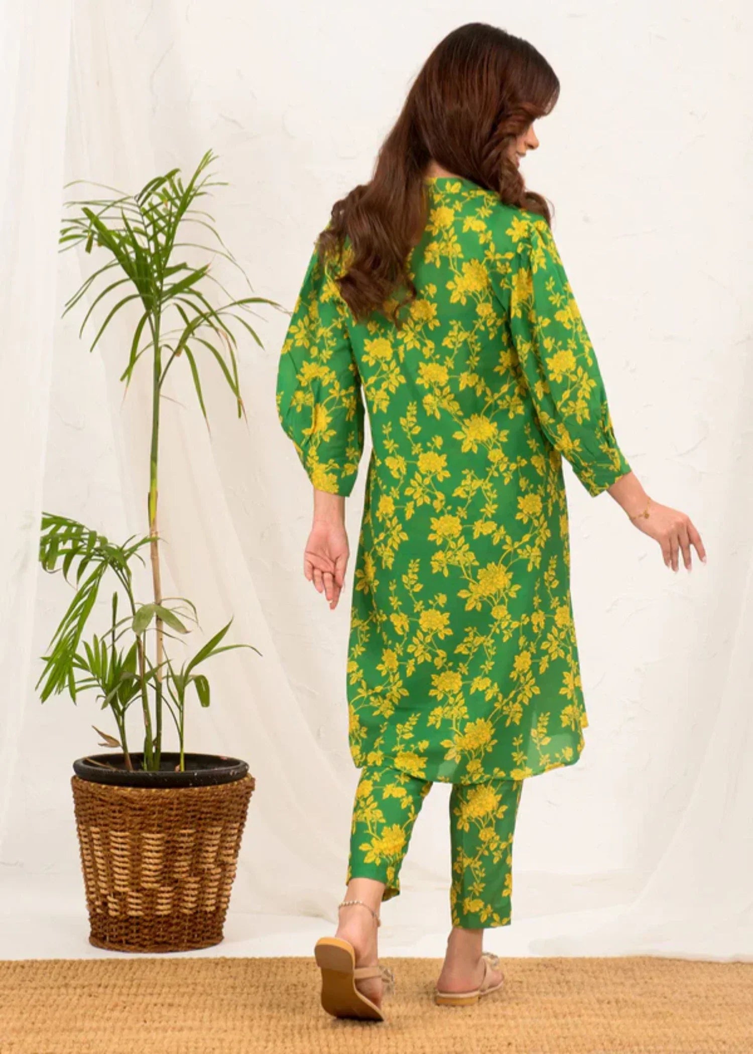swiss lawn Co Ord Sets in Green