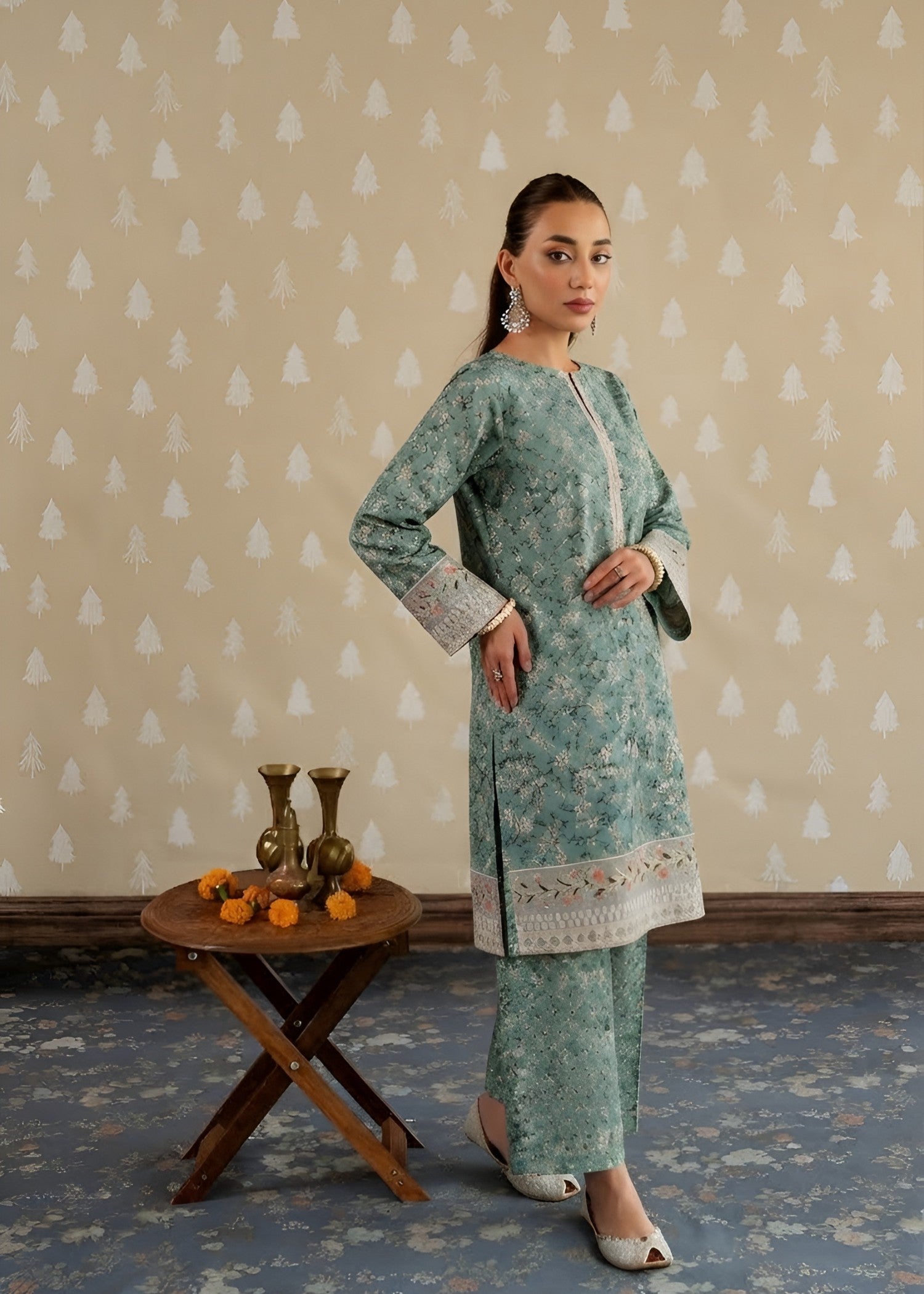 linen Co Ord Sets in Pine green