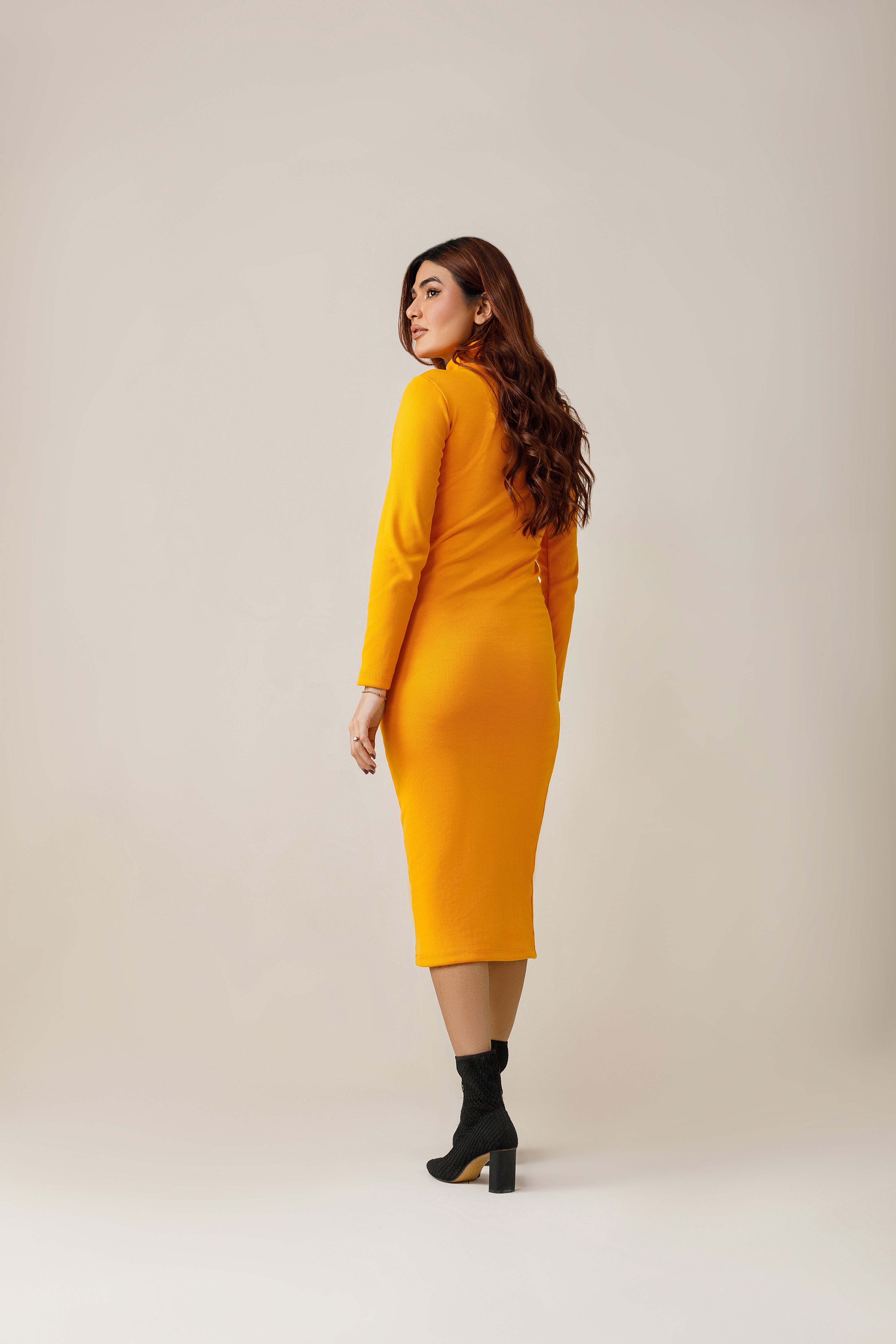 jersey knit Dress in Mustard