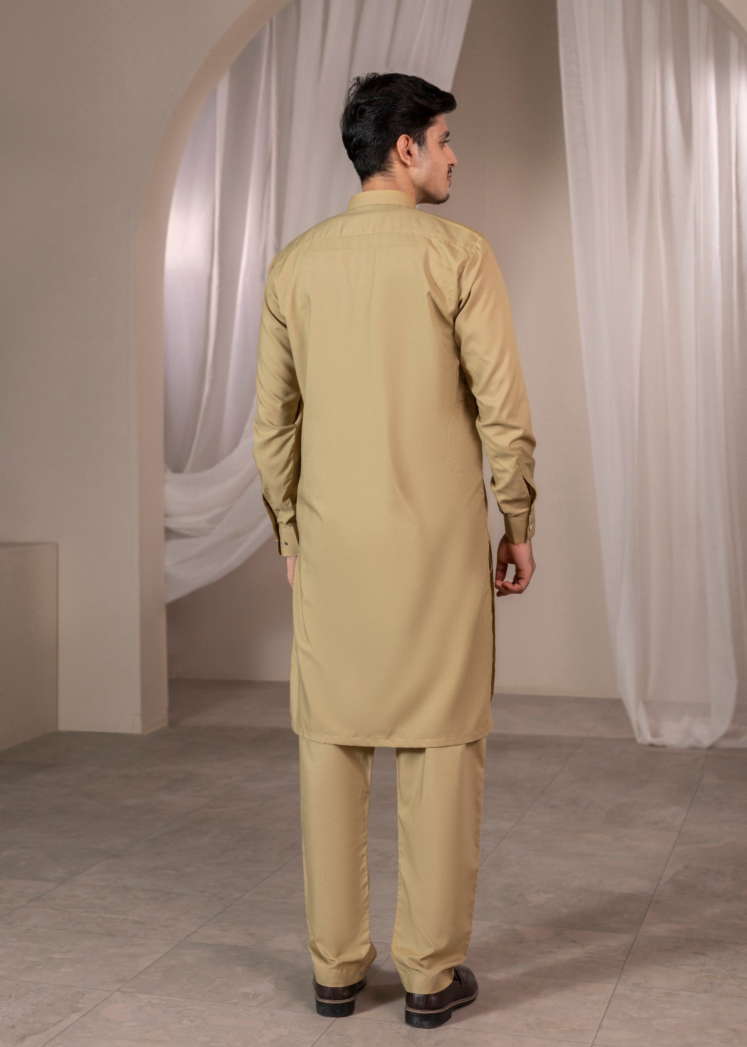 wash & wear Kurta Set in Flax