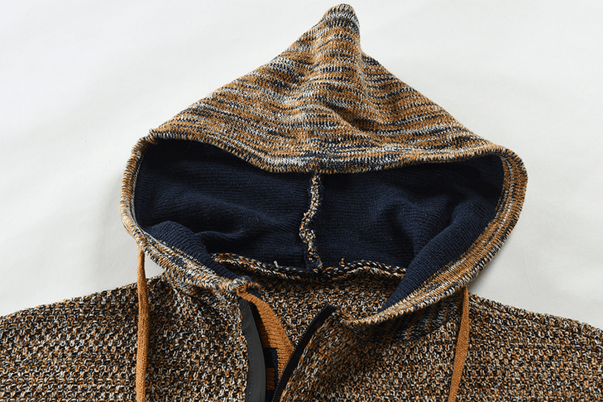 Printed Hooded Pullover round Neck Long-Sleeved Sweater