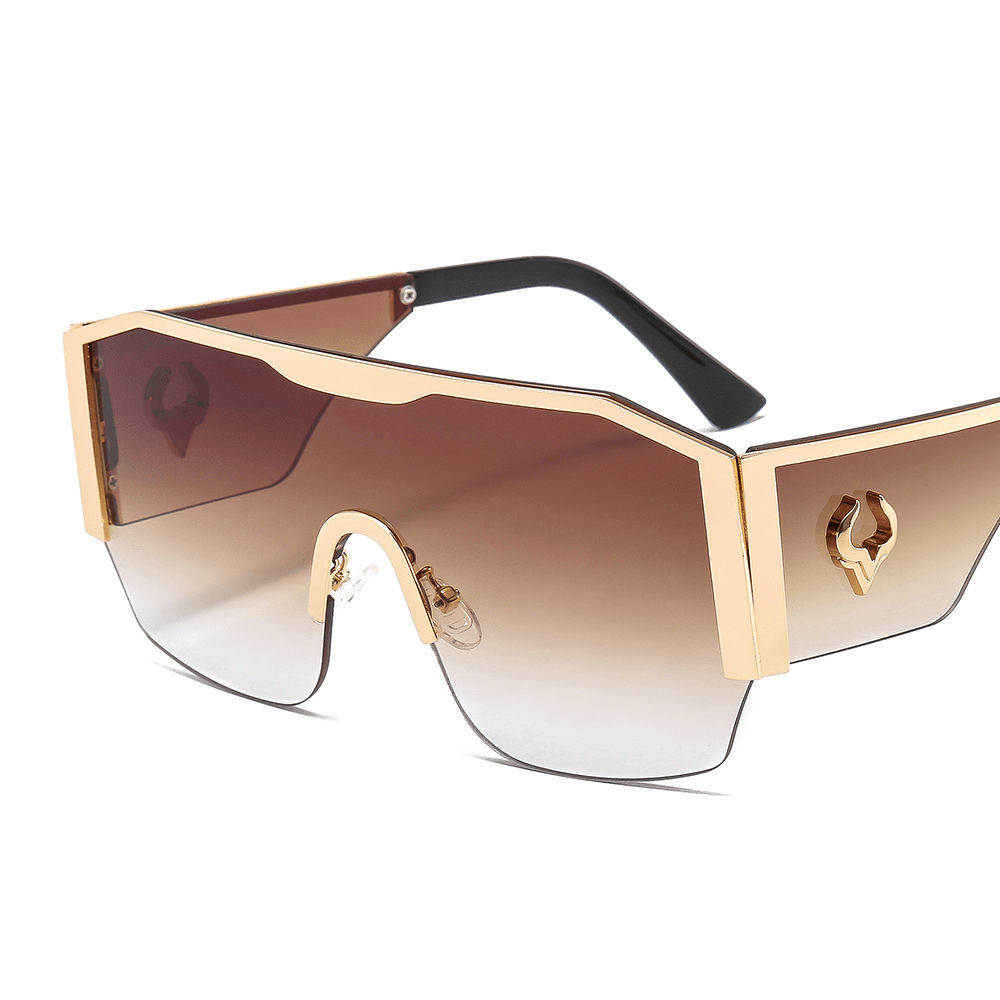 Retro Metal Modern Glamour Large Frame Sunglasses