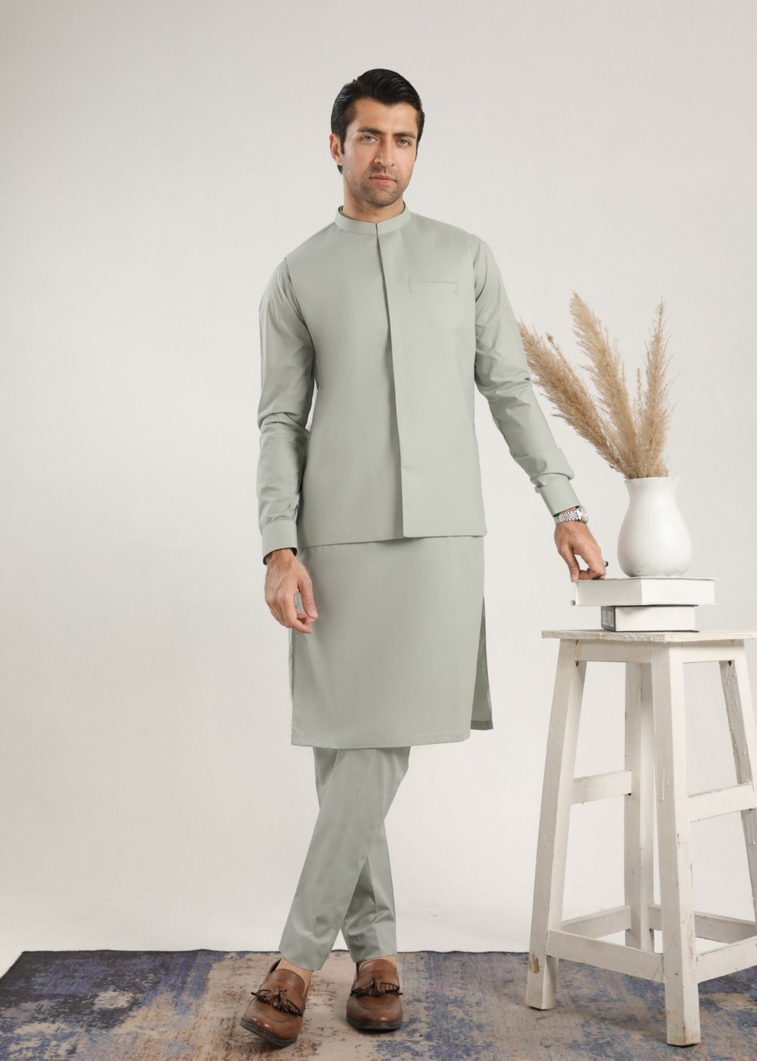 cotton Waistcoat in Ash grey