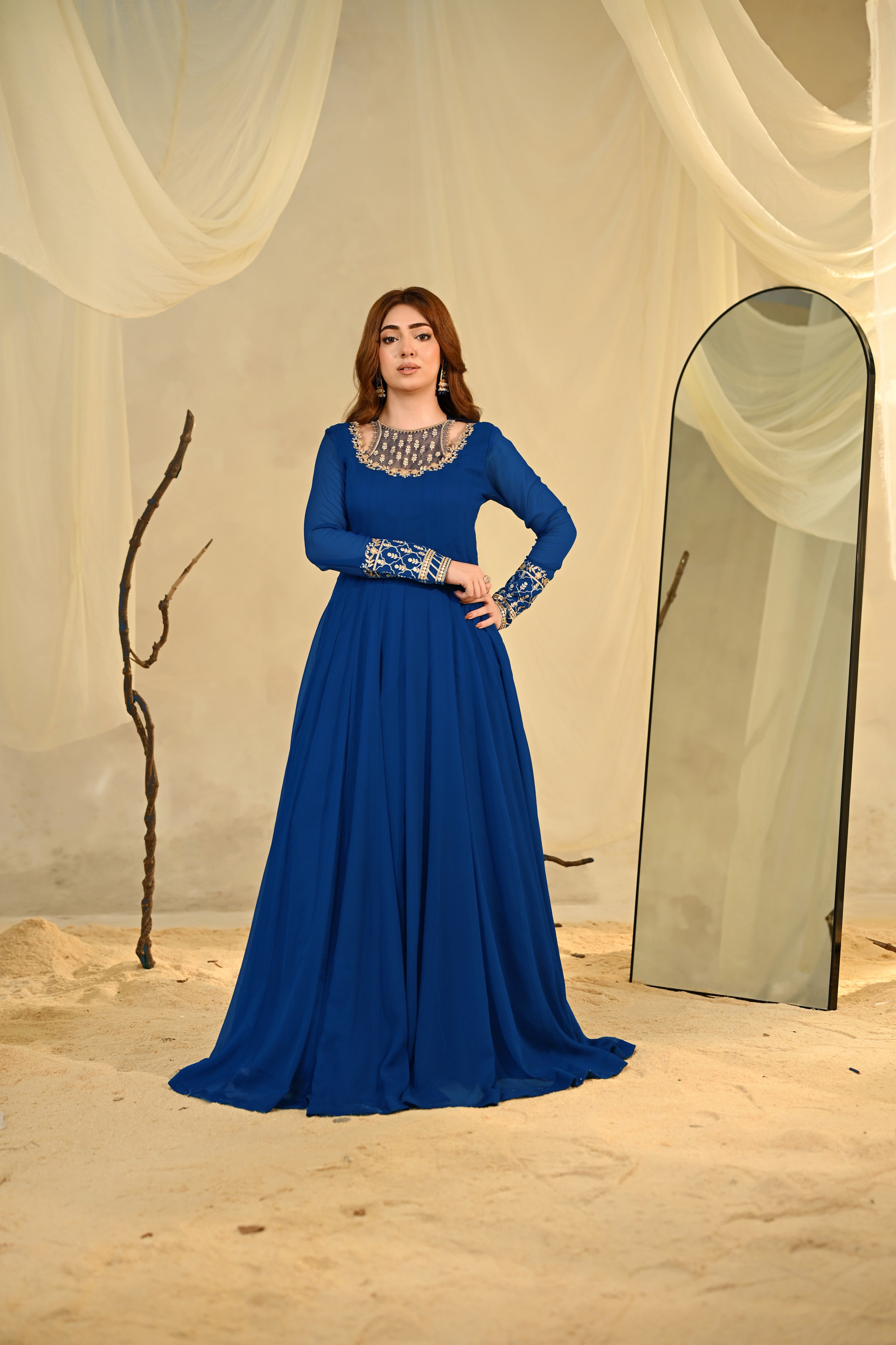 chiffon Maxi in Royal blue