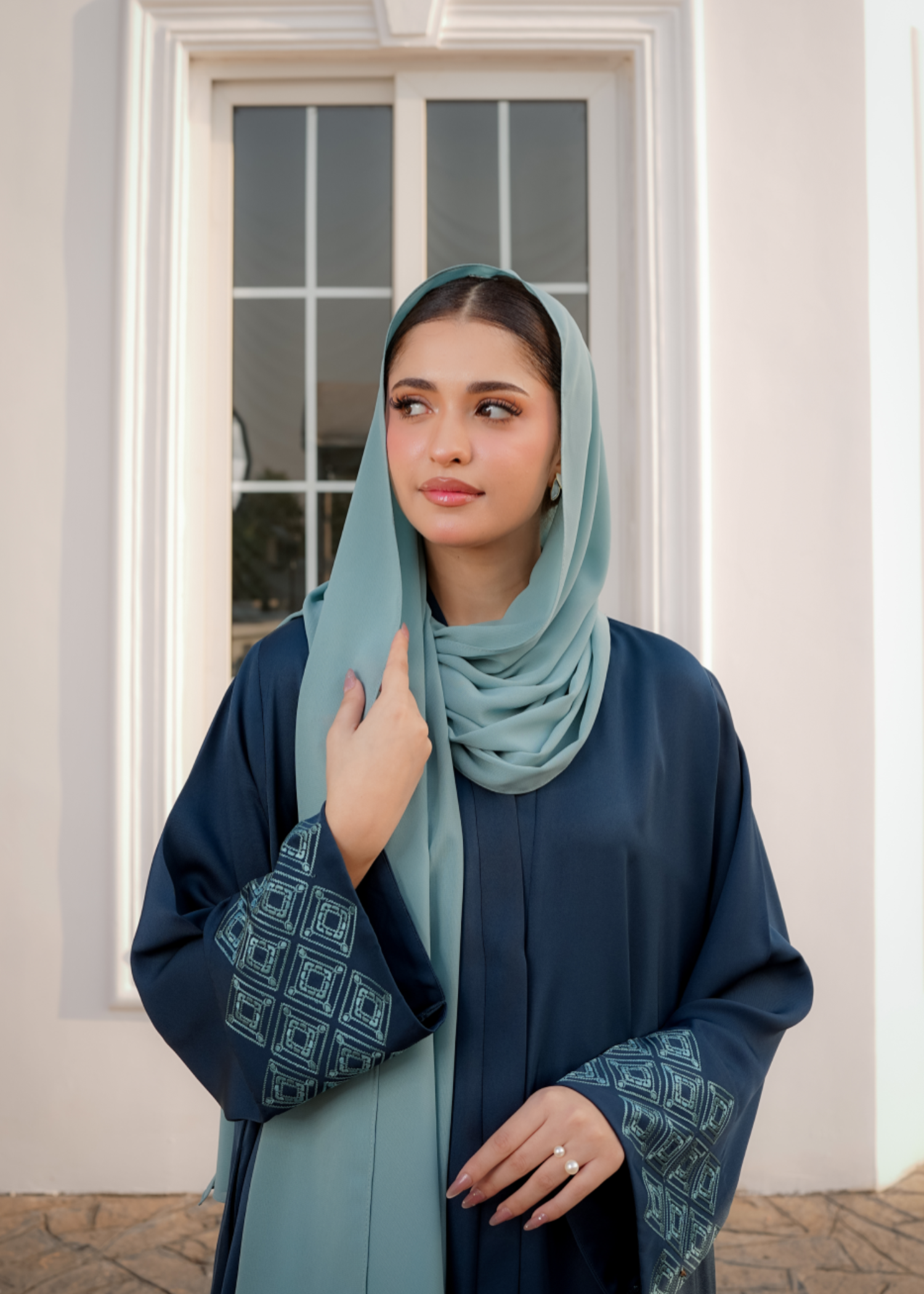 nidha Abaya in Emerald green