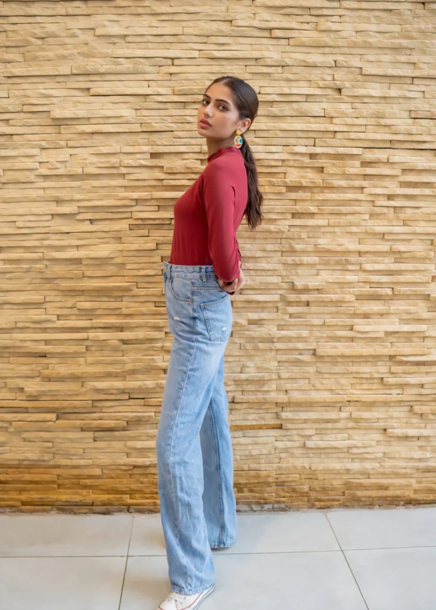 jersey knit Top in Red