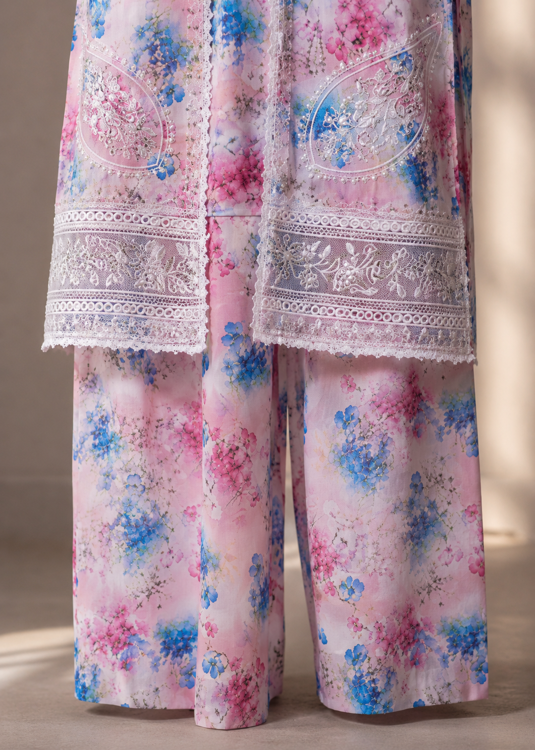 cotton Gown in Baby pink, pink, pastel pink
