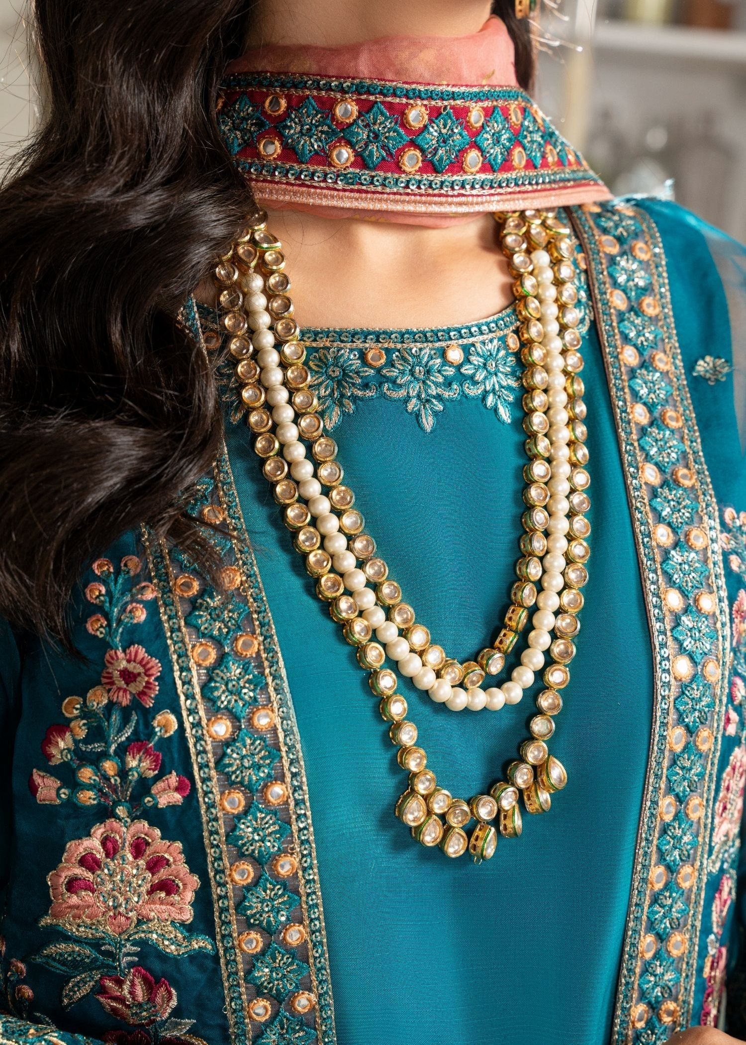 organza Sharara in Teal