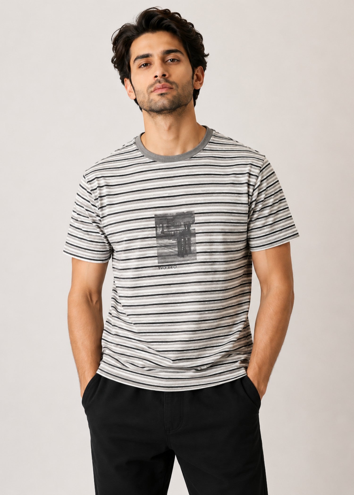 cotton T Shirt in Slate grey