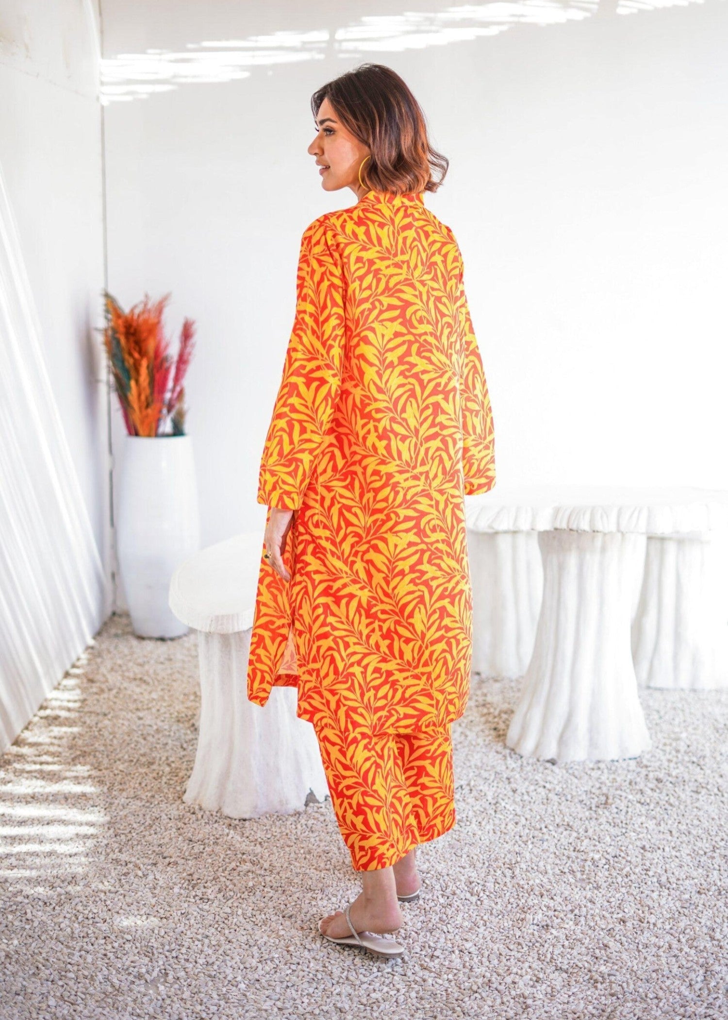 swiss lawn Co Ord Sets in Orange