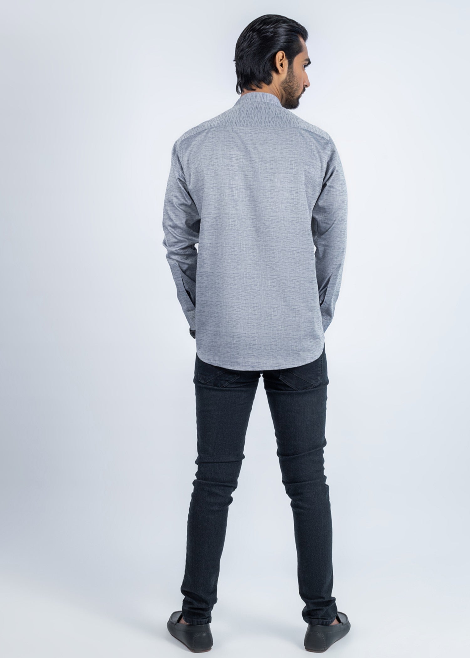 cotton Casual Shirt in Ice blue by Kumash Textiles