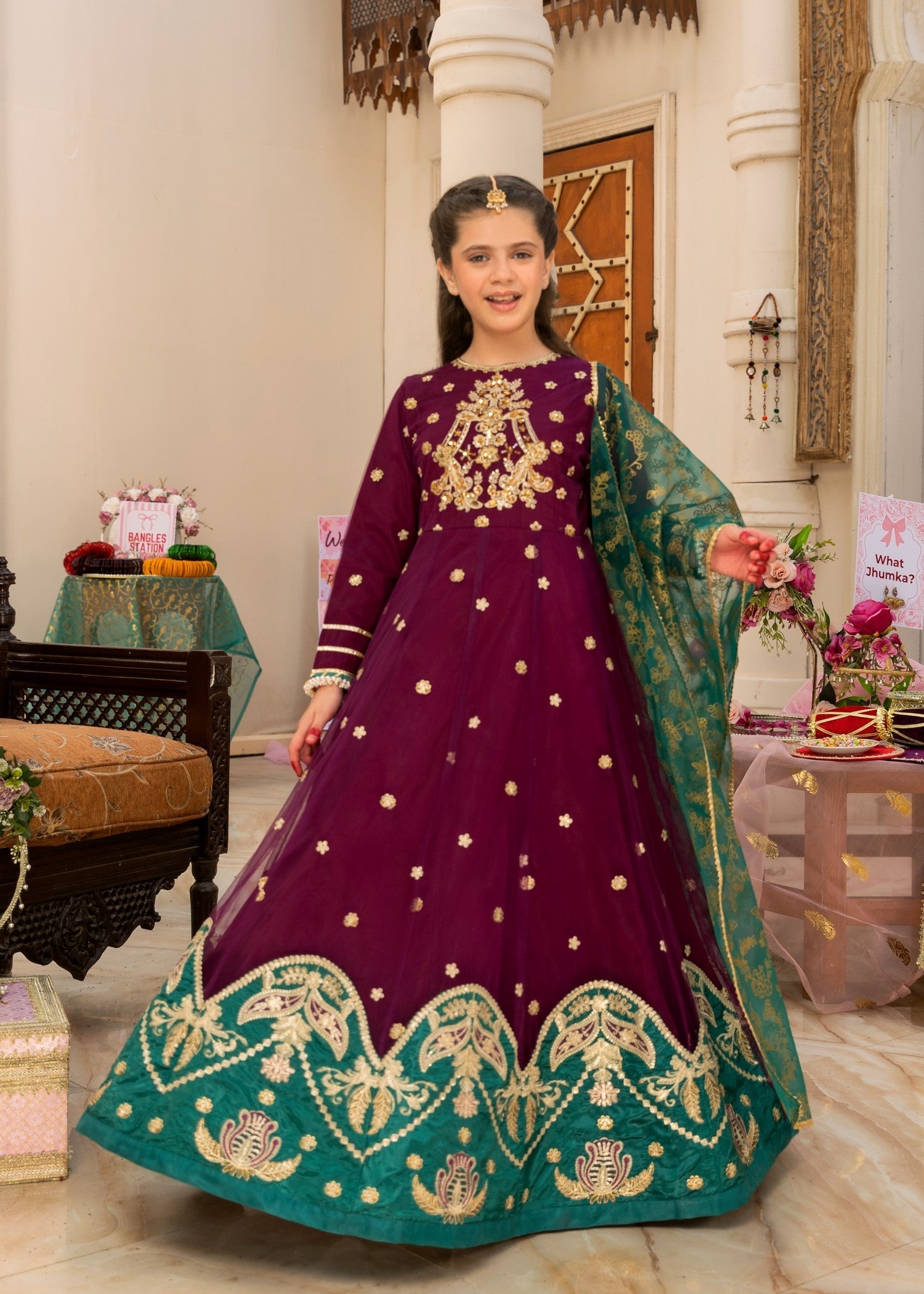 net Pishwas in Purple