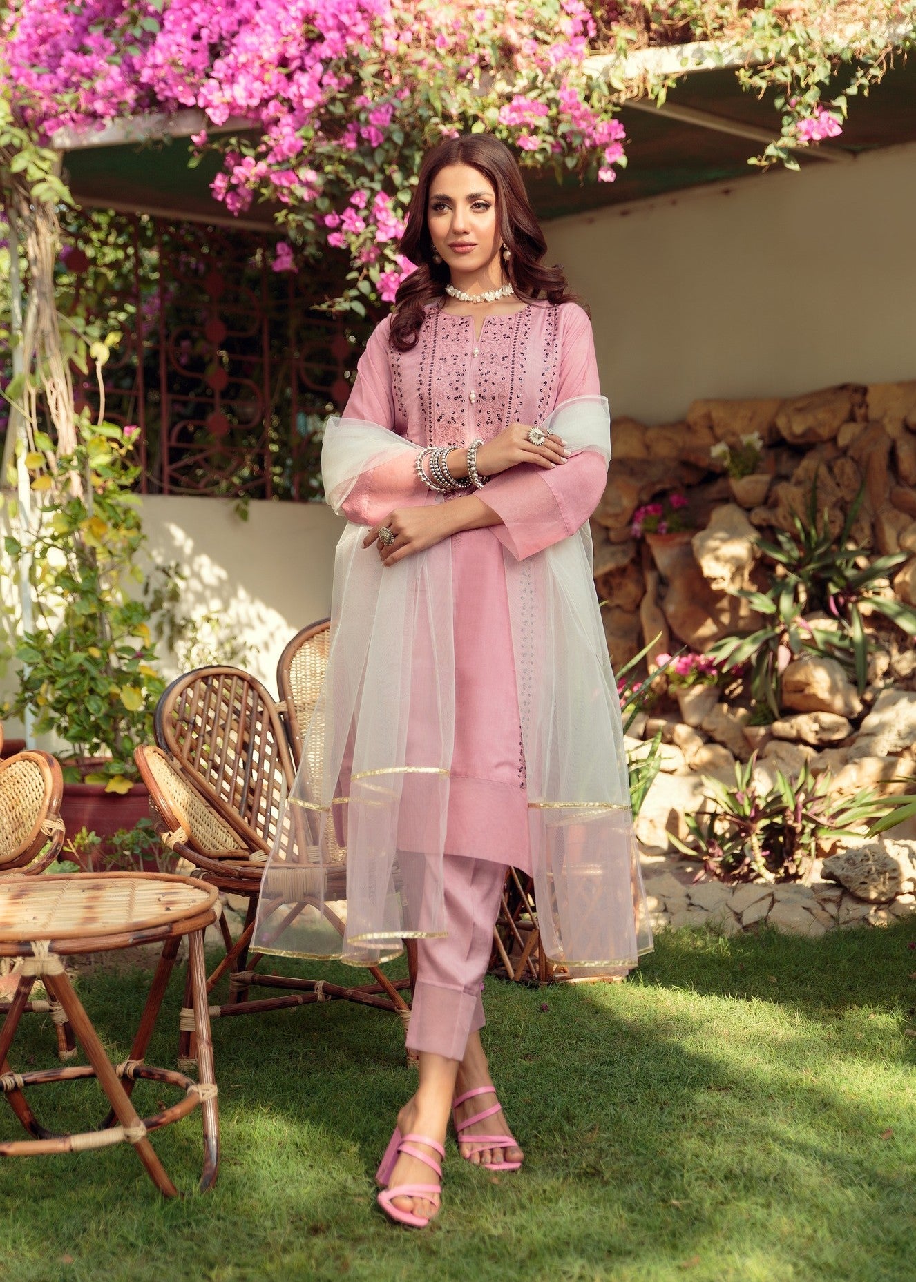 cotton silk Kurti in Baby pink