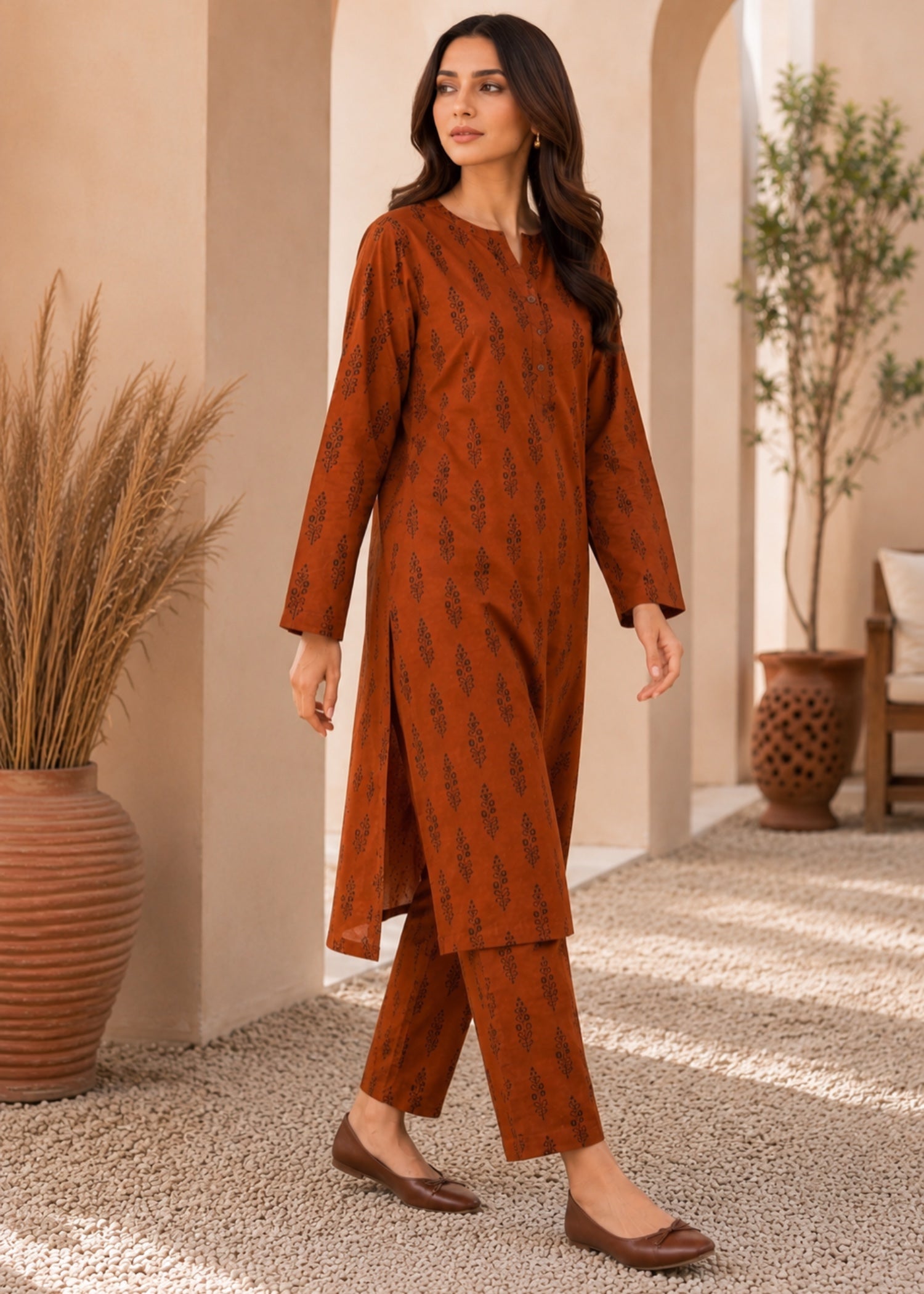 linen Co Ord Sets in Rustic brown
