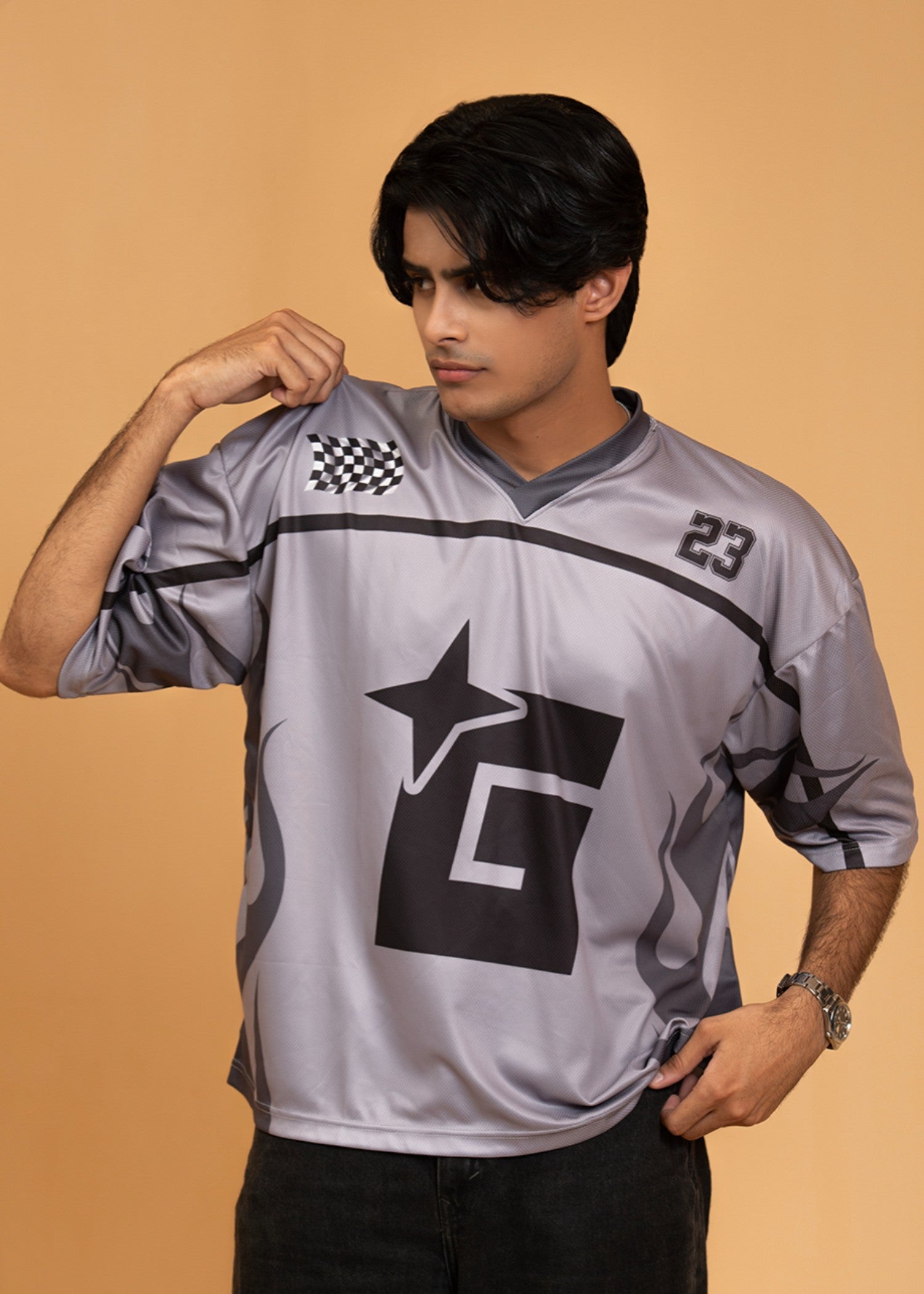 polyester T Shirt in Grey