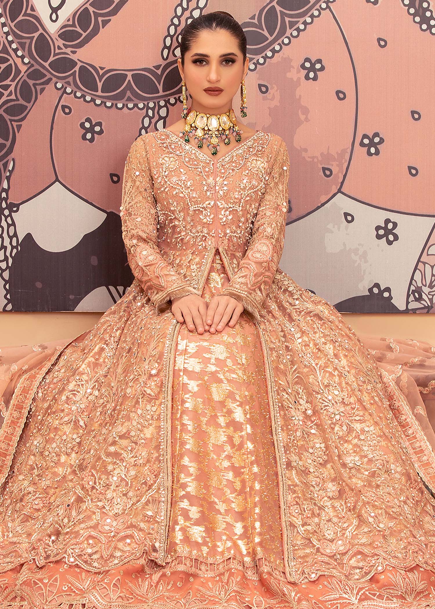 net Maxi in Peach pink