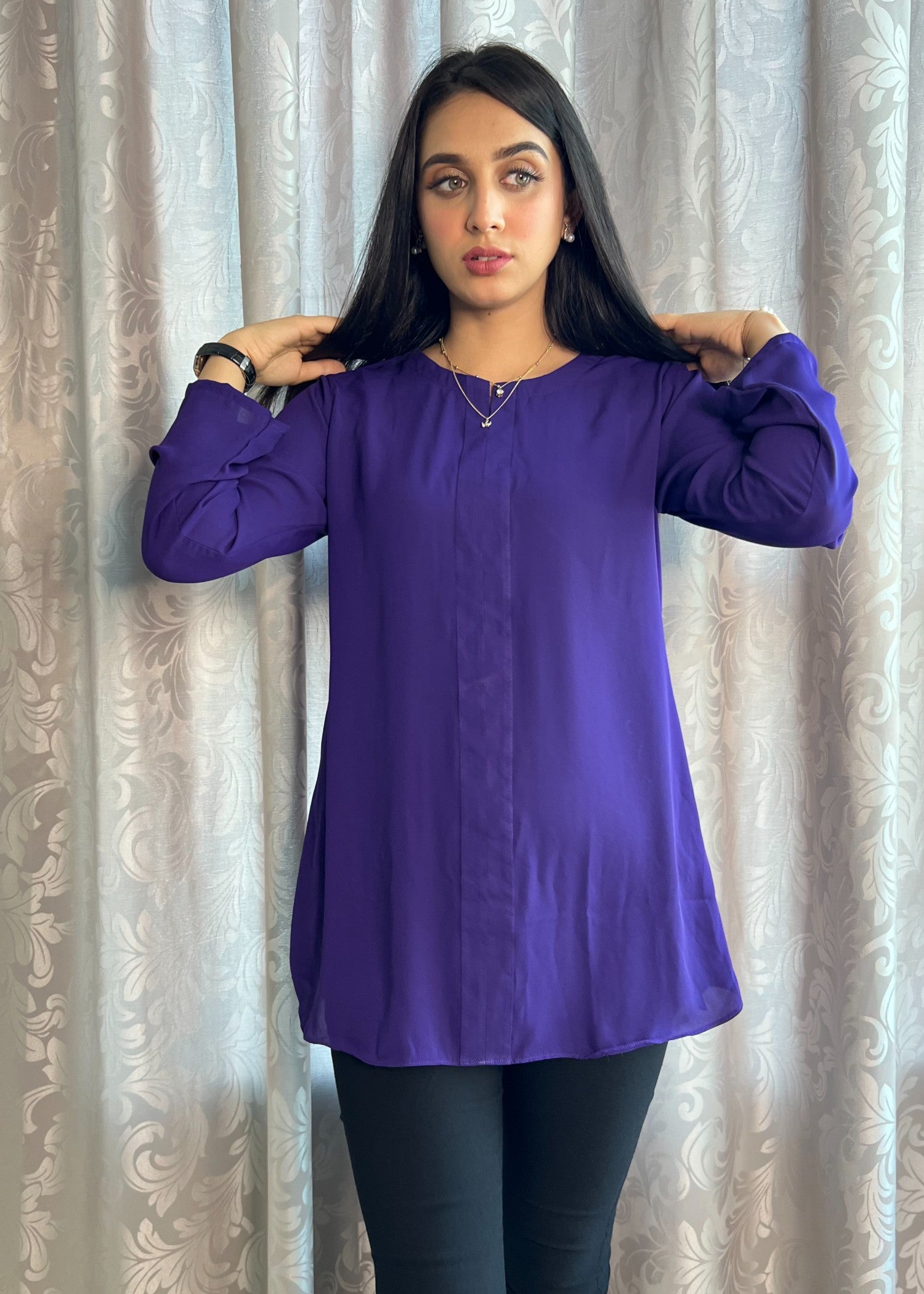 georgette Top in Purple rain