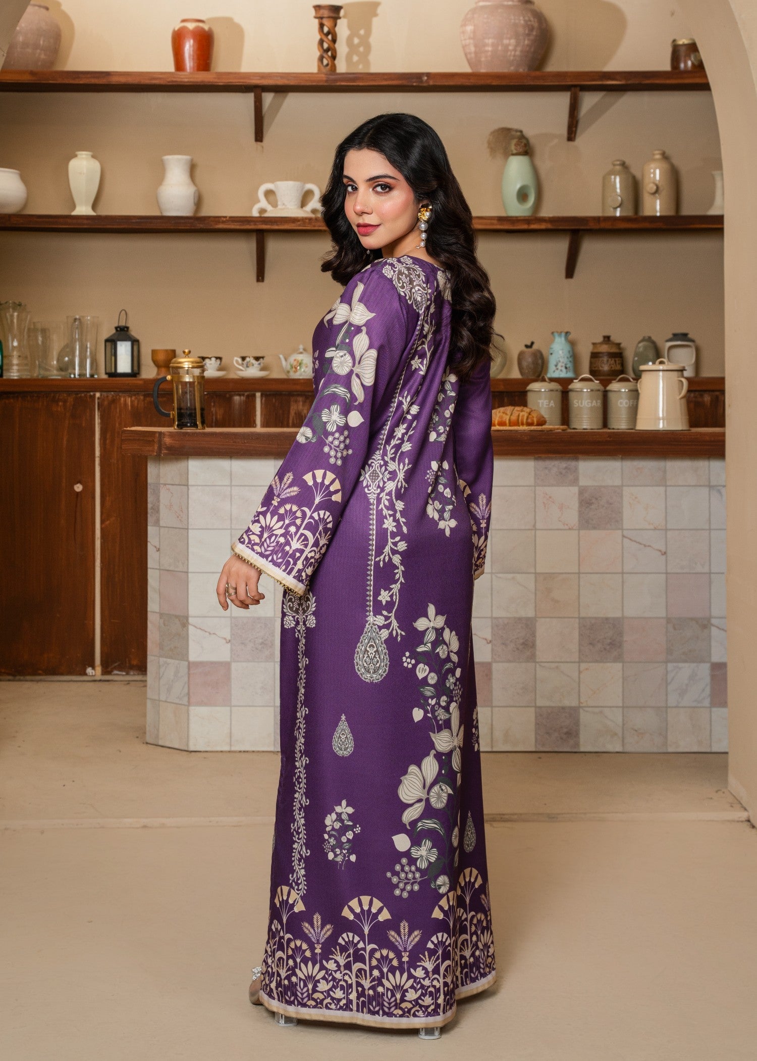pashmina Kaftan in Dark violet