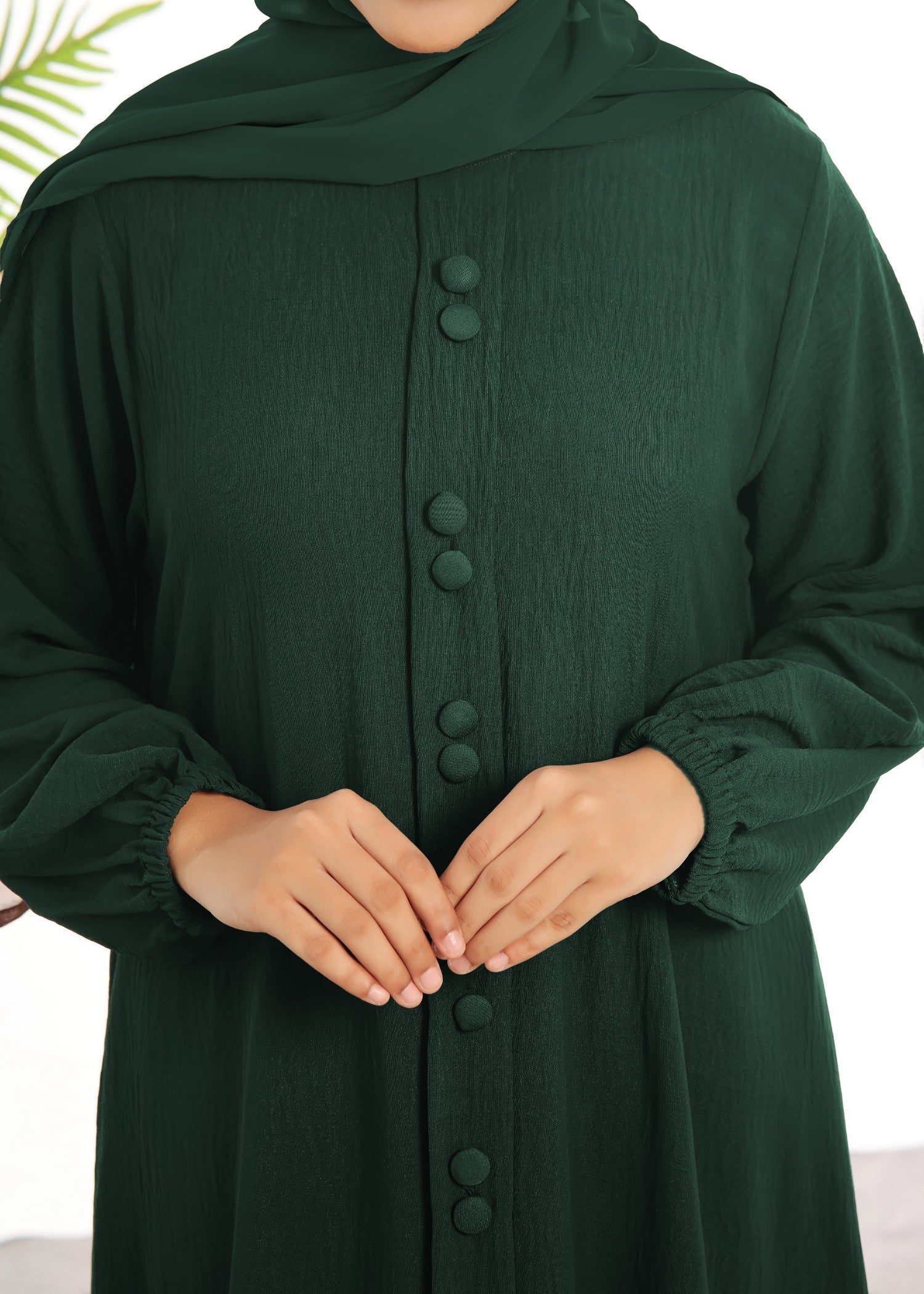 polyester Abaya in Green