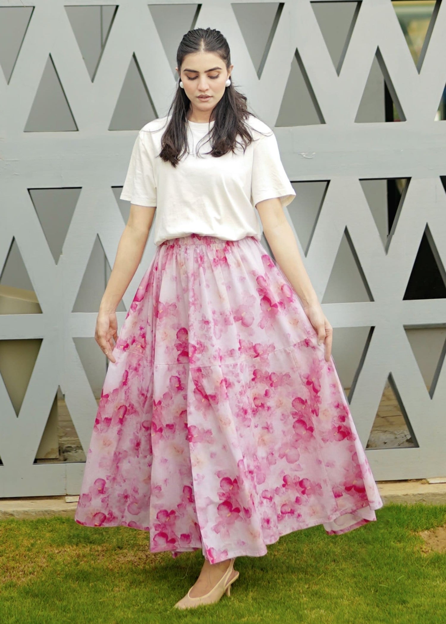 pure cotton Skirt in Pink