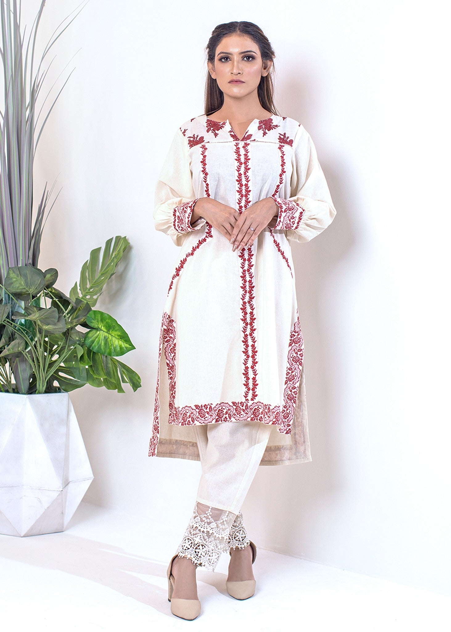 cotton Kurti in Cream