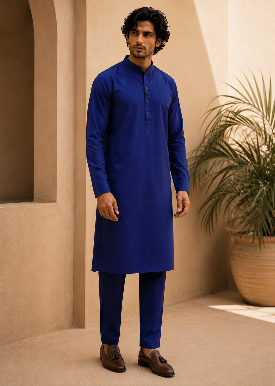 wash & wear Kurta Set in Royal blue