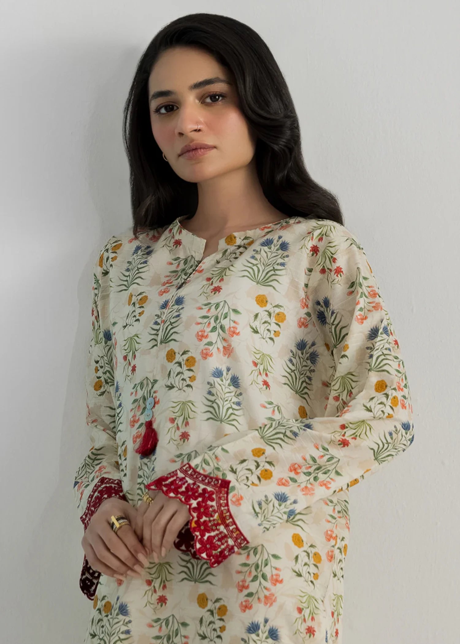 lawn Kurti in Ivory