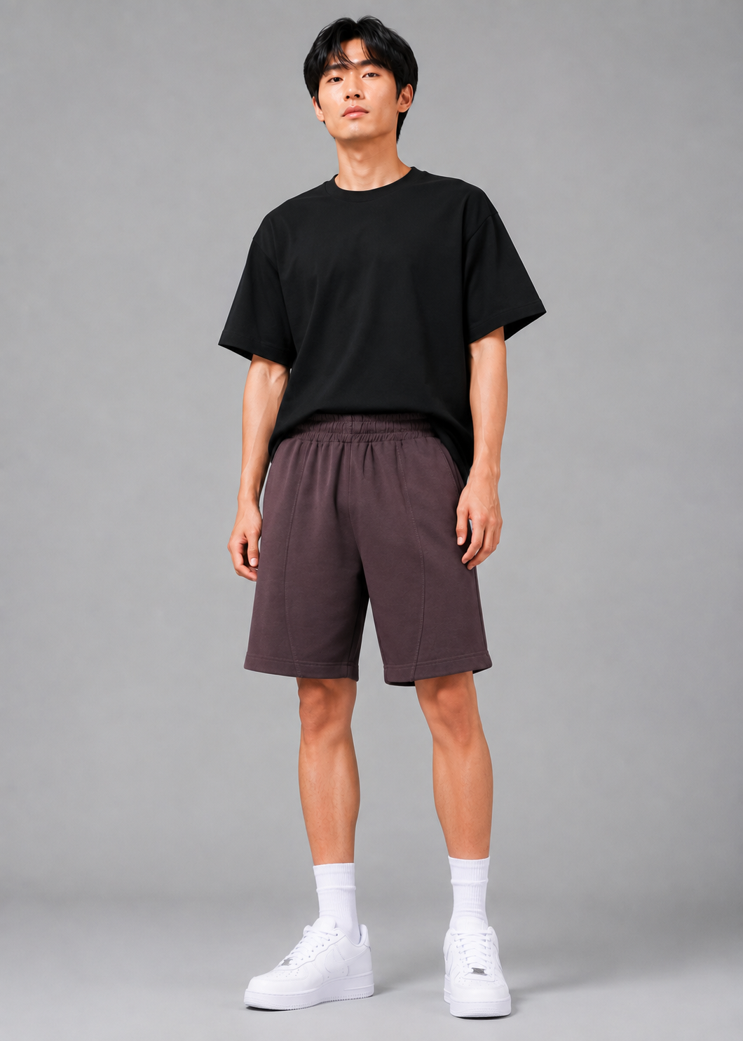 french terry Shorts in Chocolate brown