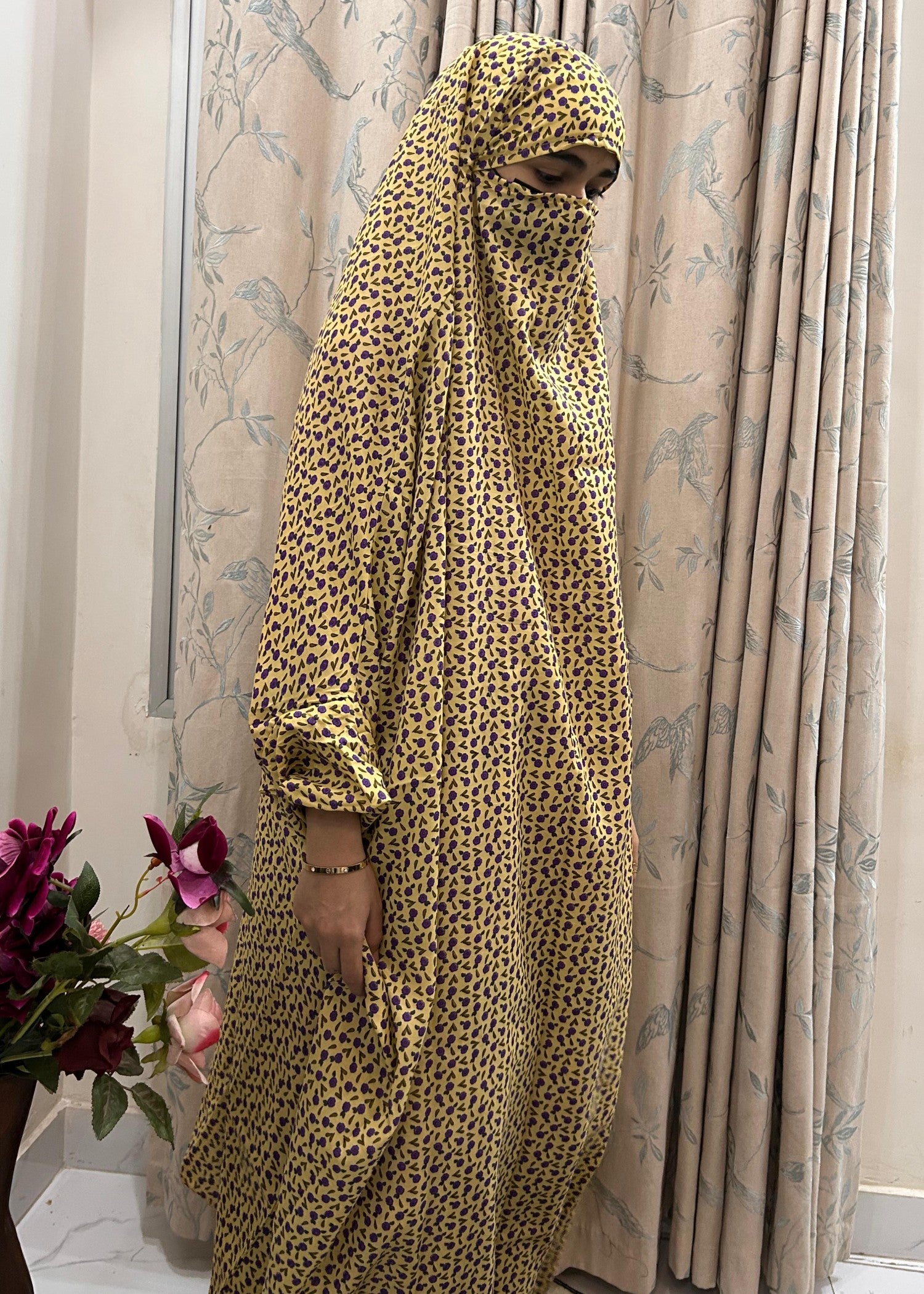 cotton linen Chaddar in Yellow