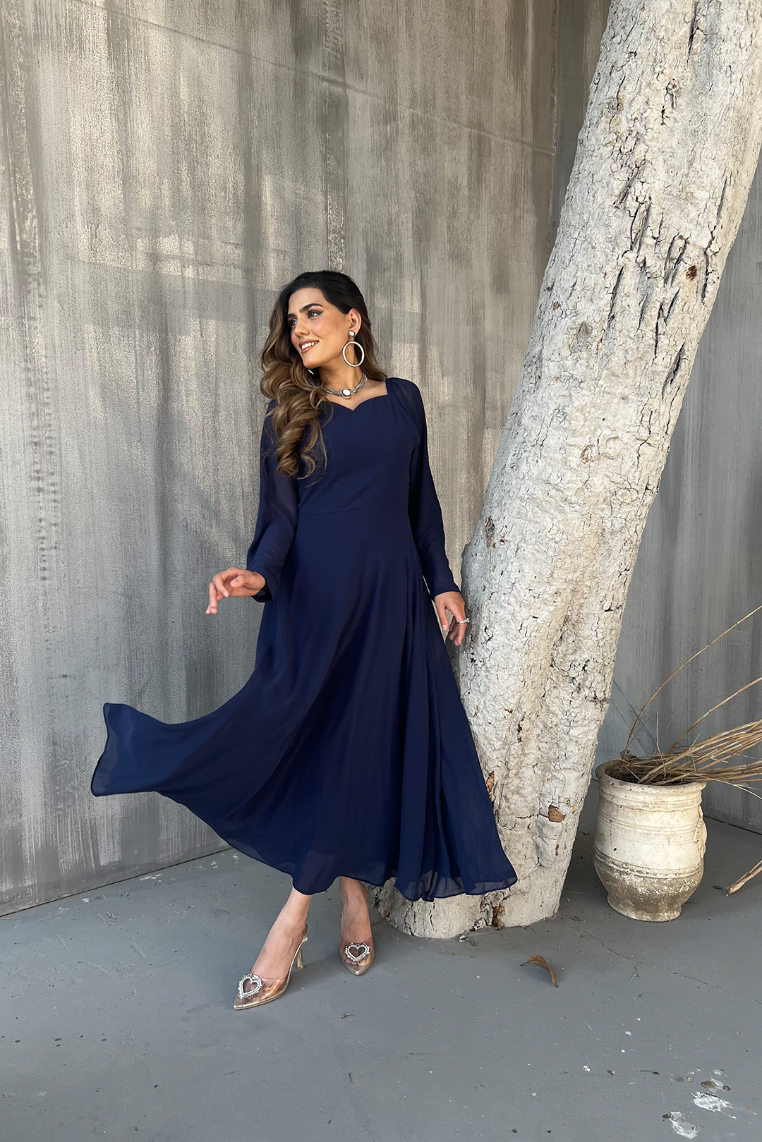 chiffon Dress in Blue