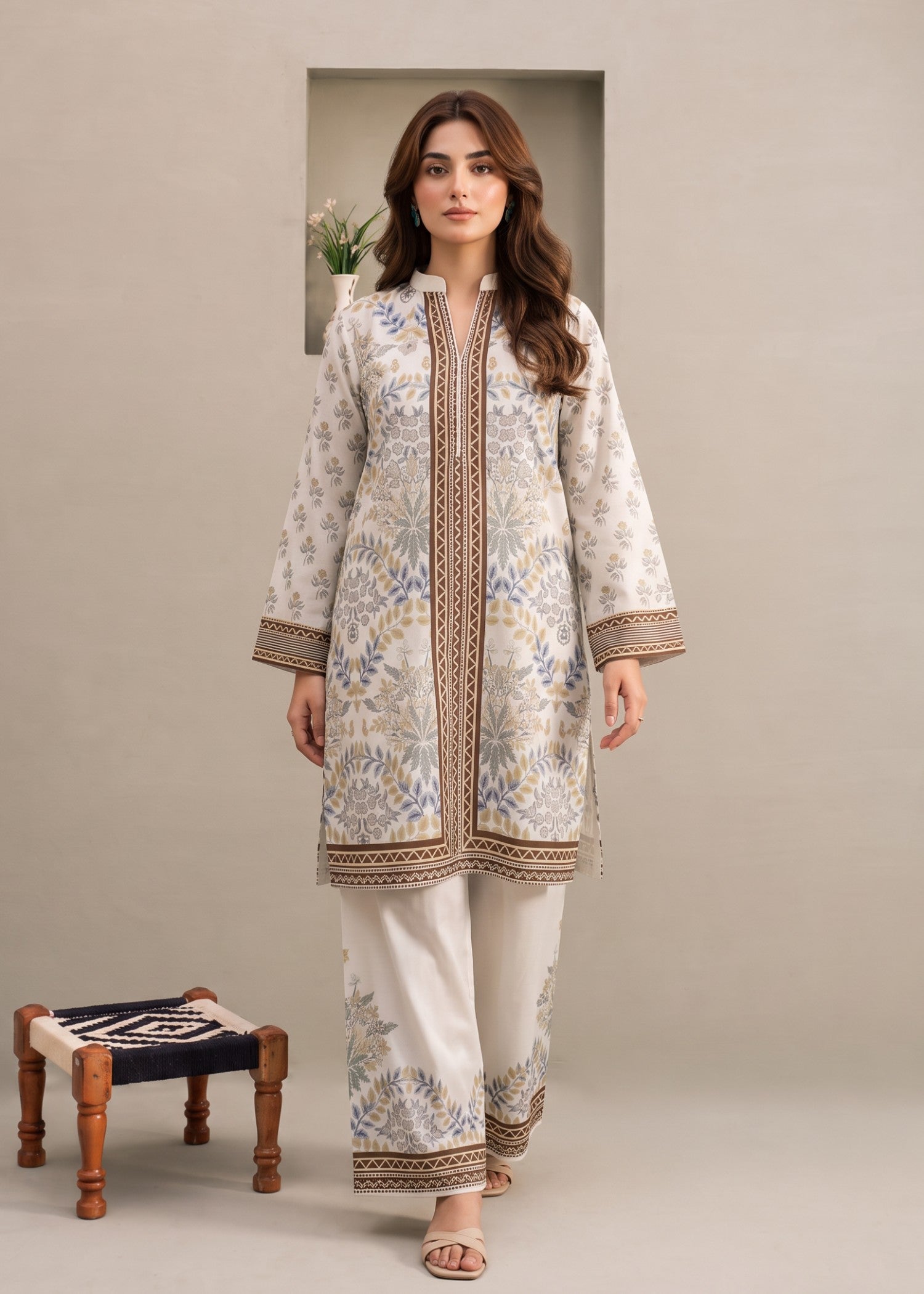 polyester crepe Co Ord Sets in Beige
