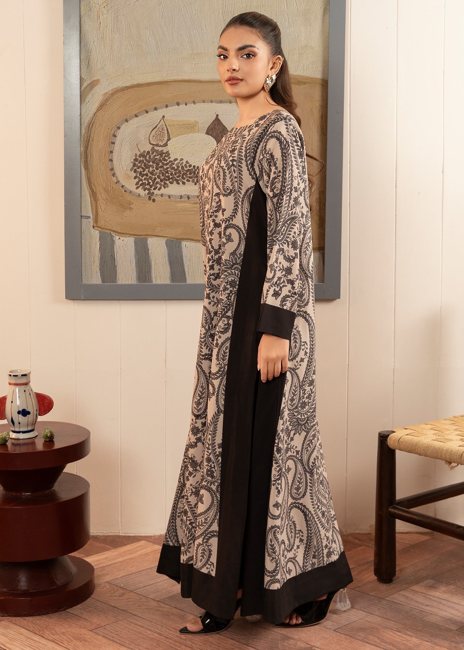 crepe Kurti in Beige